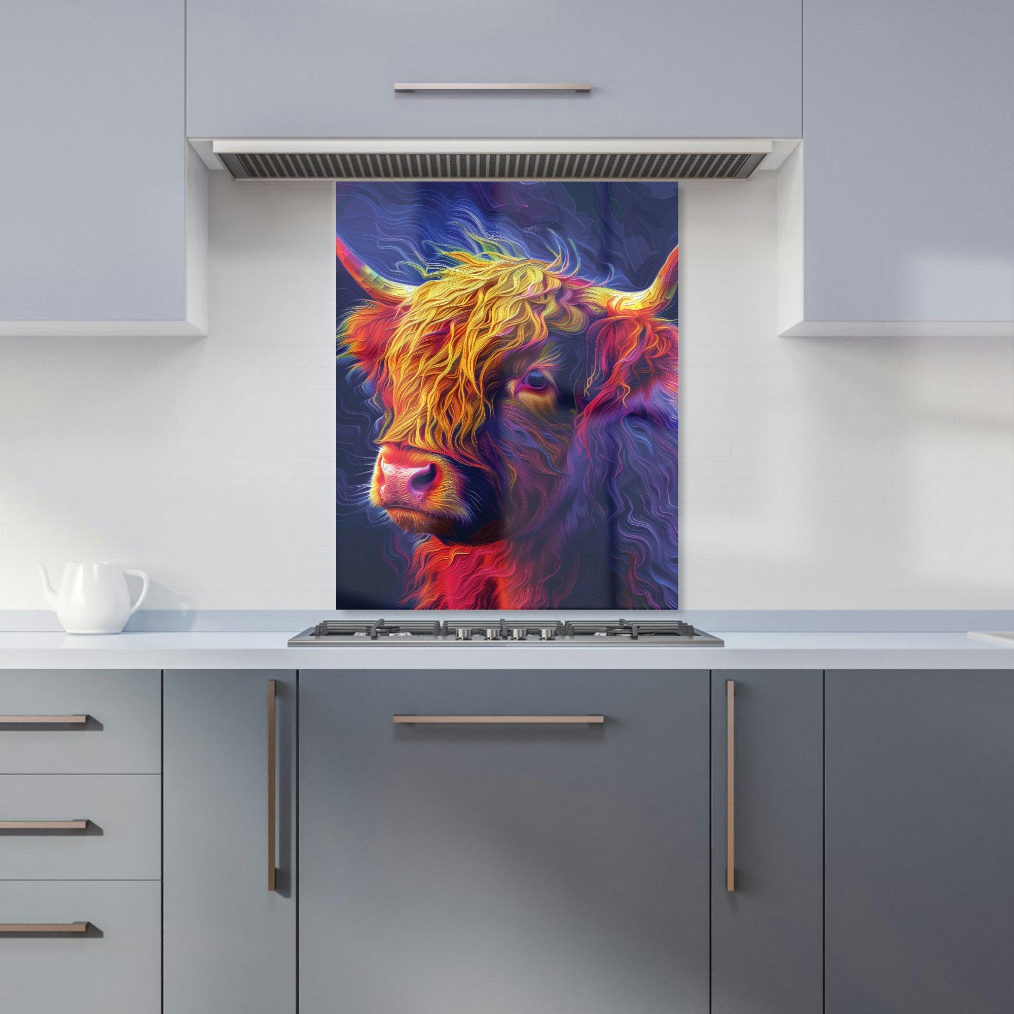 Warren Reed - Designer Vibrant Highland Cow Kitchen Splashback - W600mm X H750mm