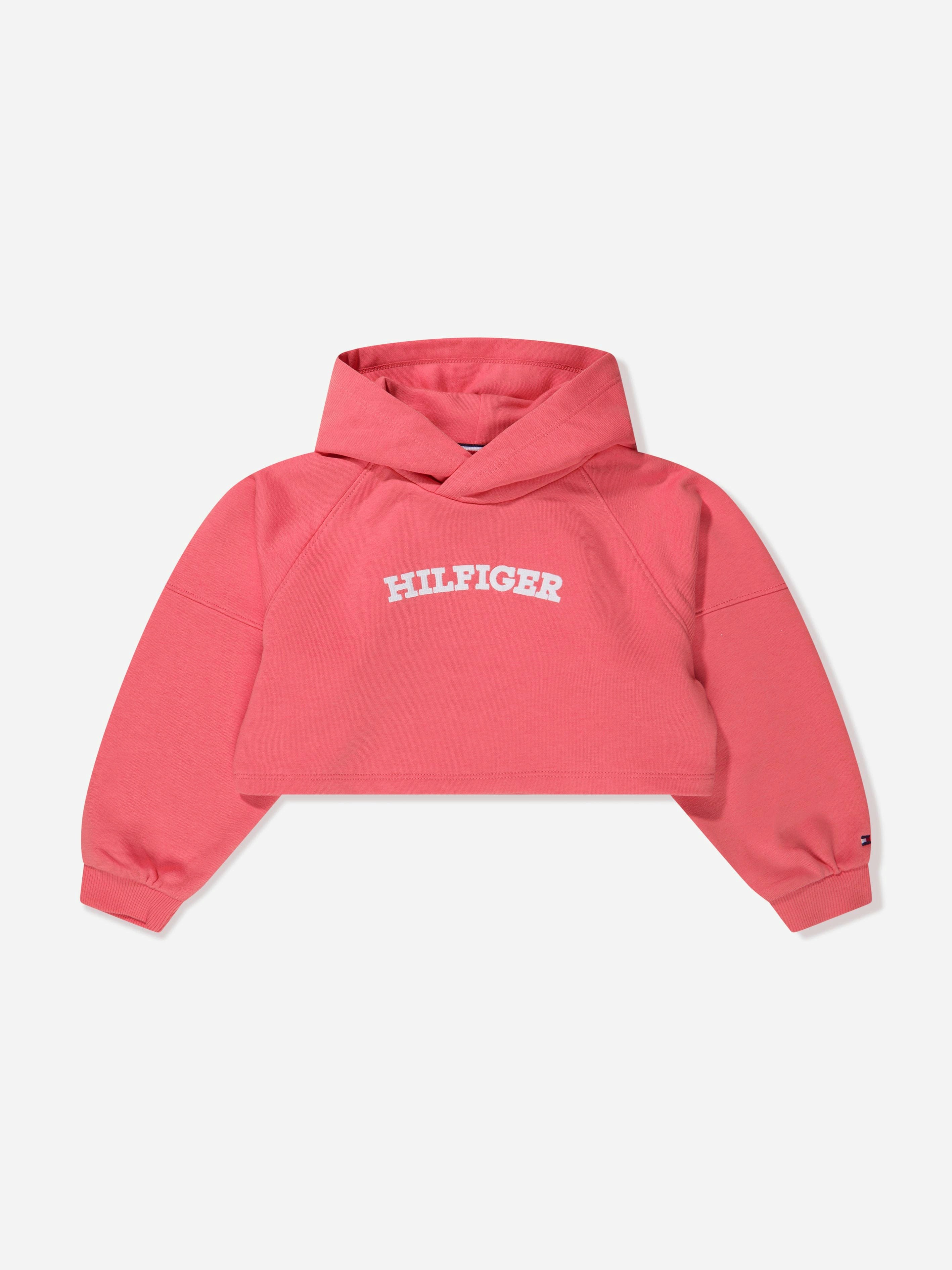Tommy Hilfiger Girls Peach/Orange Monotype Hoodie In - 8 Yrs