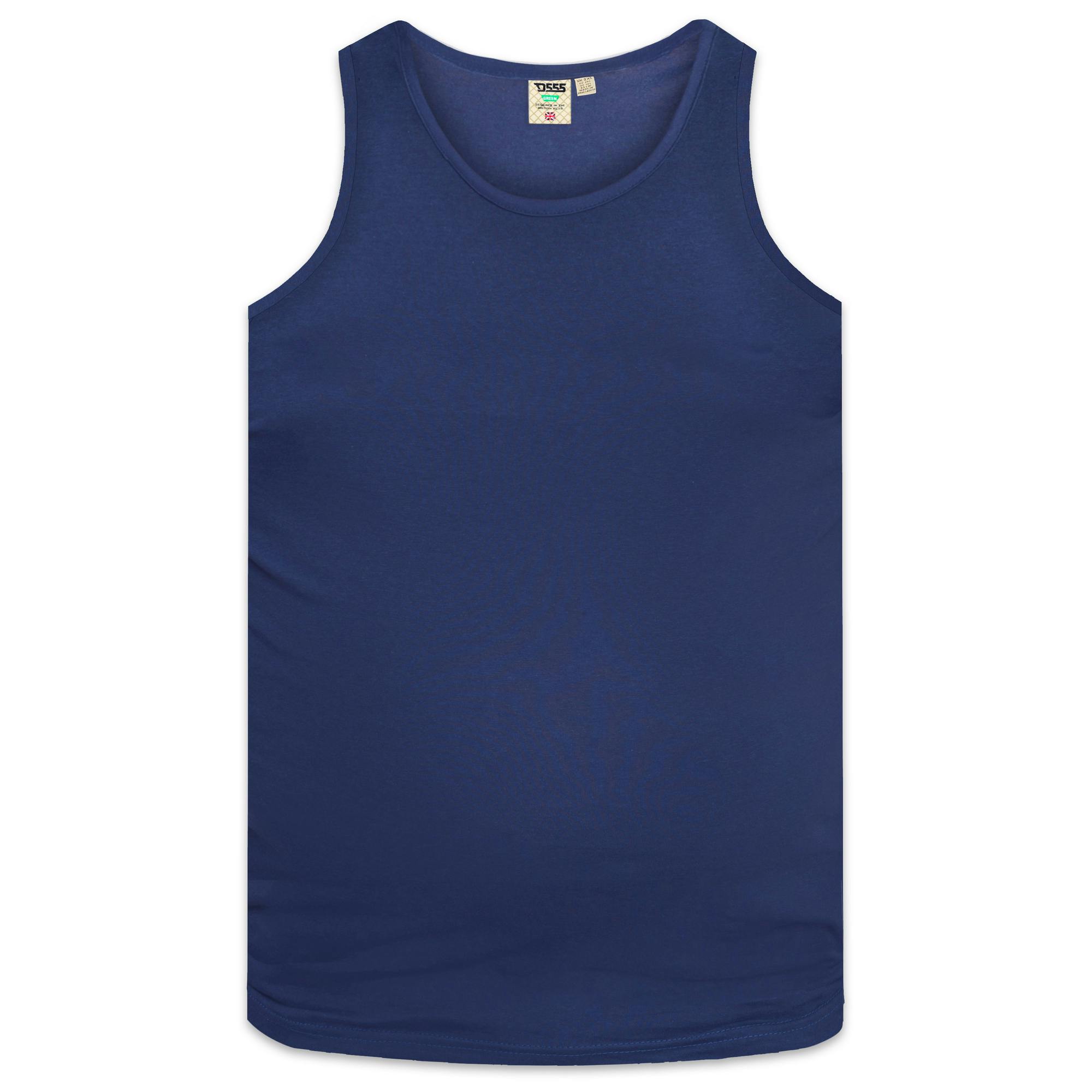 Duke Men's D555 Fabio Kingsize Tank Top - Navy - 4XL - Navy - 100% Cotton