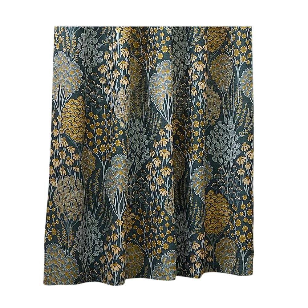Wylder Blue Ophelia Jacquard Floral Eyelet Curtains - /Saffron - 117Cm X 183Cm - /Saffron - 100% Polyester