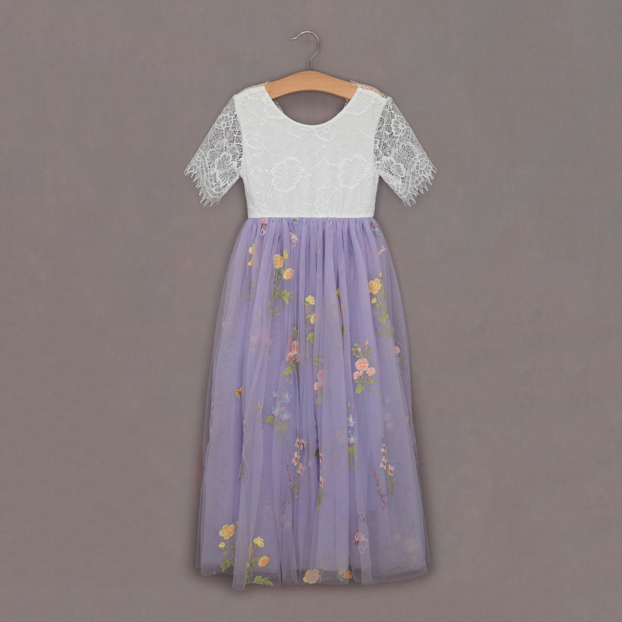 Uk Flower Girl Boutique Girls Lilac/White Uk Flower Boutique Enchanted Dress - / Lace - 6/12 Months