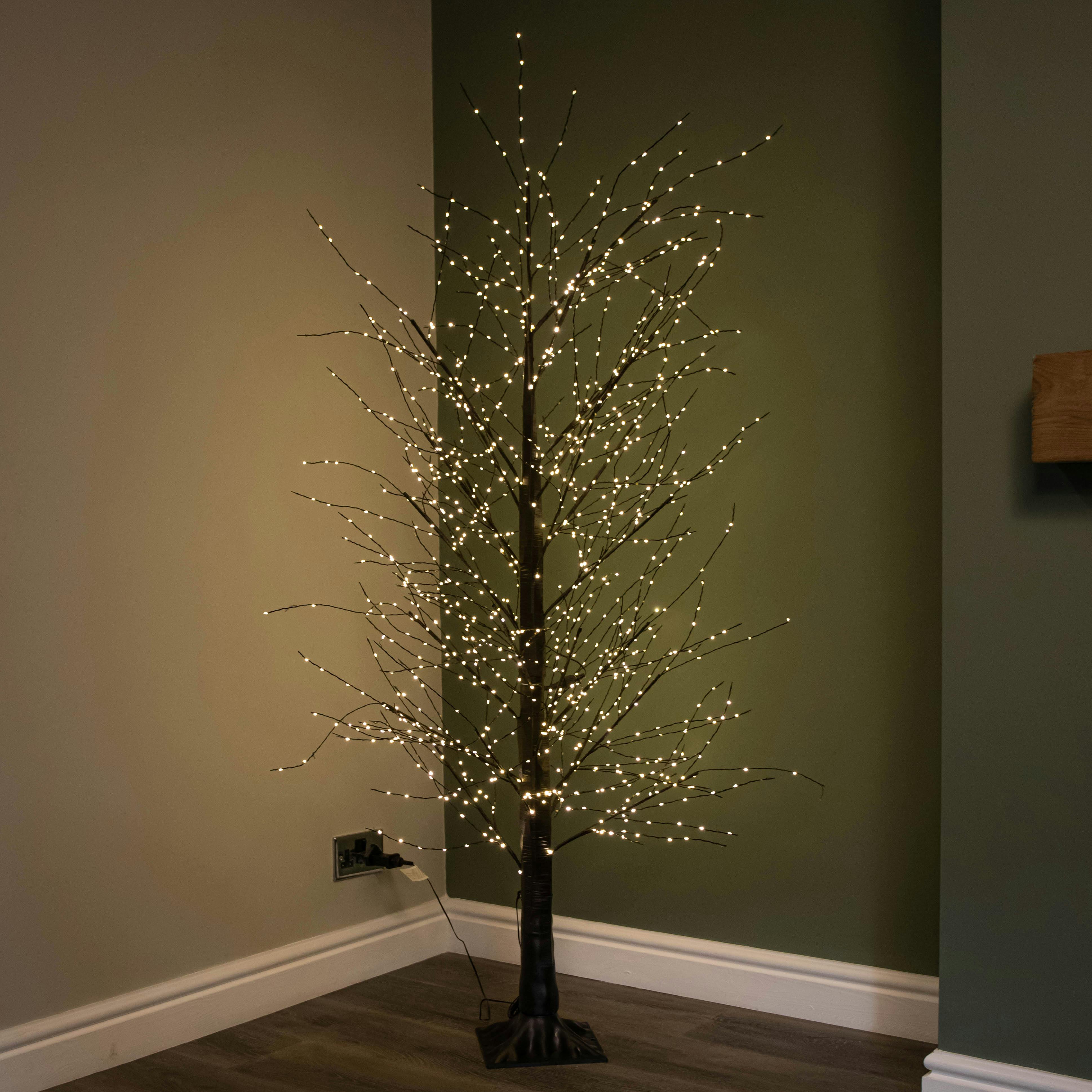 B&Q - 6Ft (1.8M) Light Up Black Micro Dot Christmas Tree With 1300 Static & Twinkling Warm White Leds - Image 3