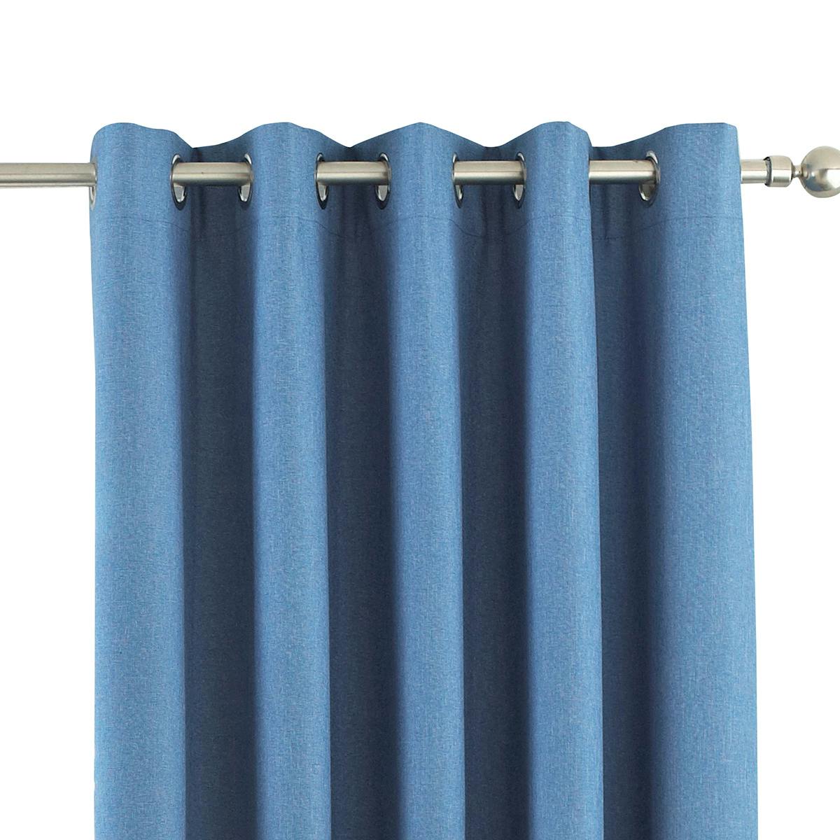 Riva Home Light Eclipse Blackout Eyelet Curtains - Denim - 66 X 90In (168 X 229Cm) - Denim - 100% Polyester