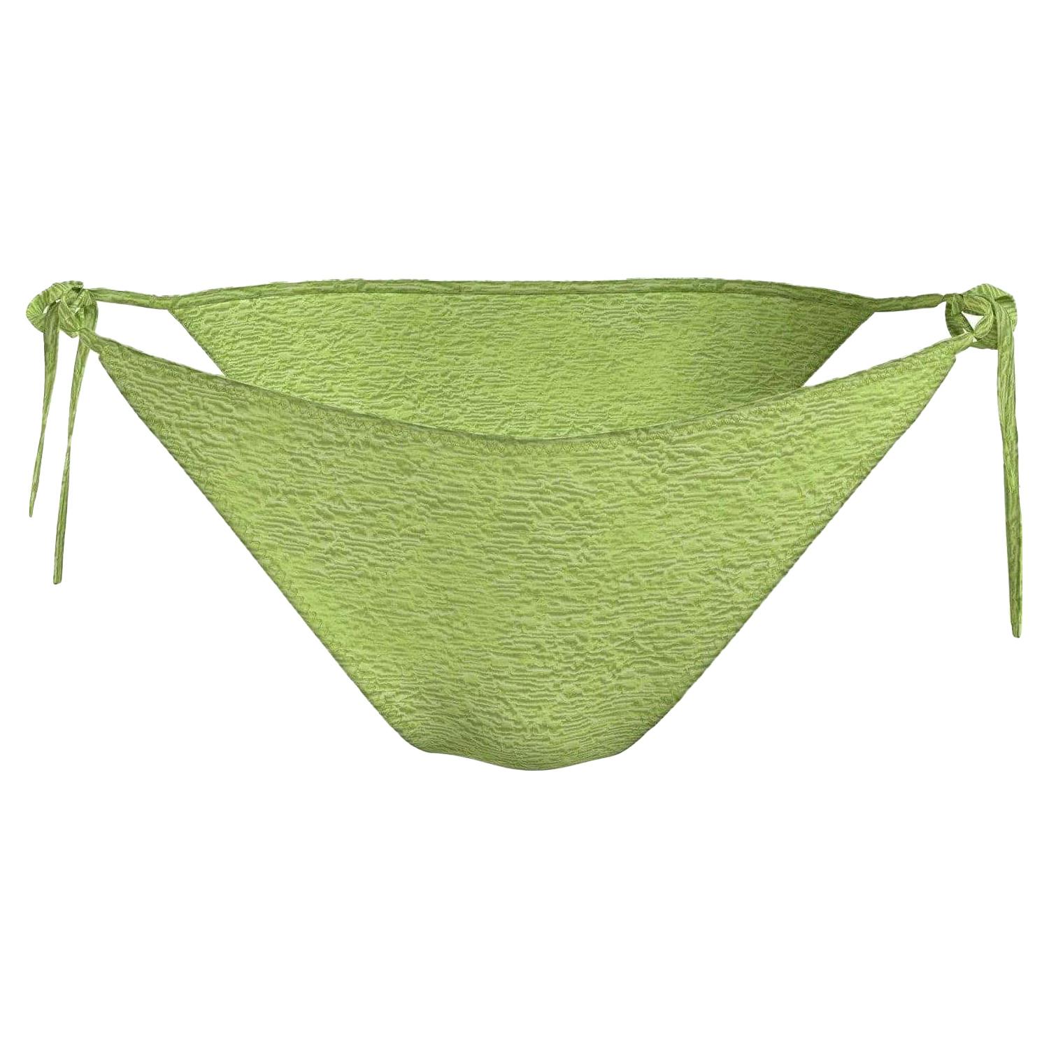 Calvin Klein Women's Green Textured Bikini Bottoms - Sharp - 12 Uk - Sharp - 93% Polyamide/7% Elastane