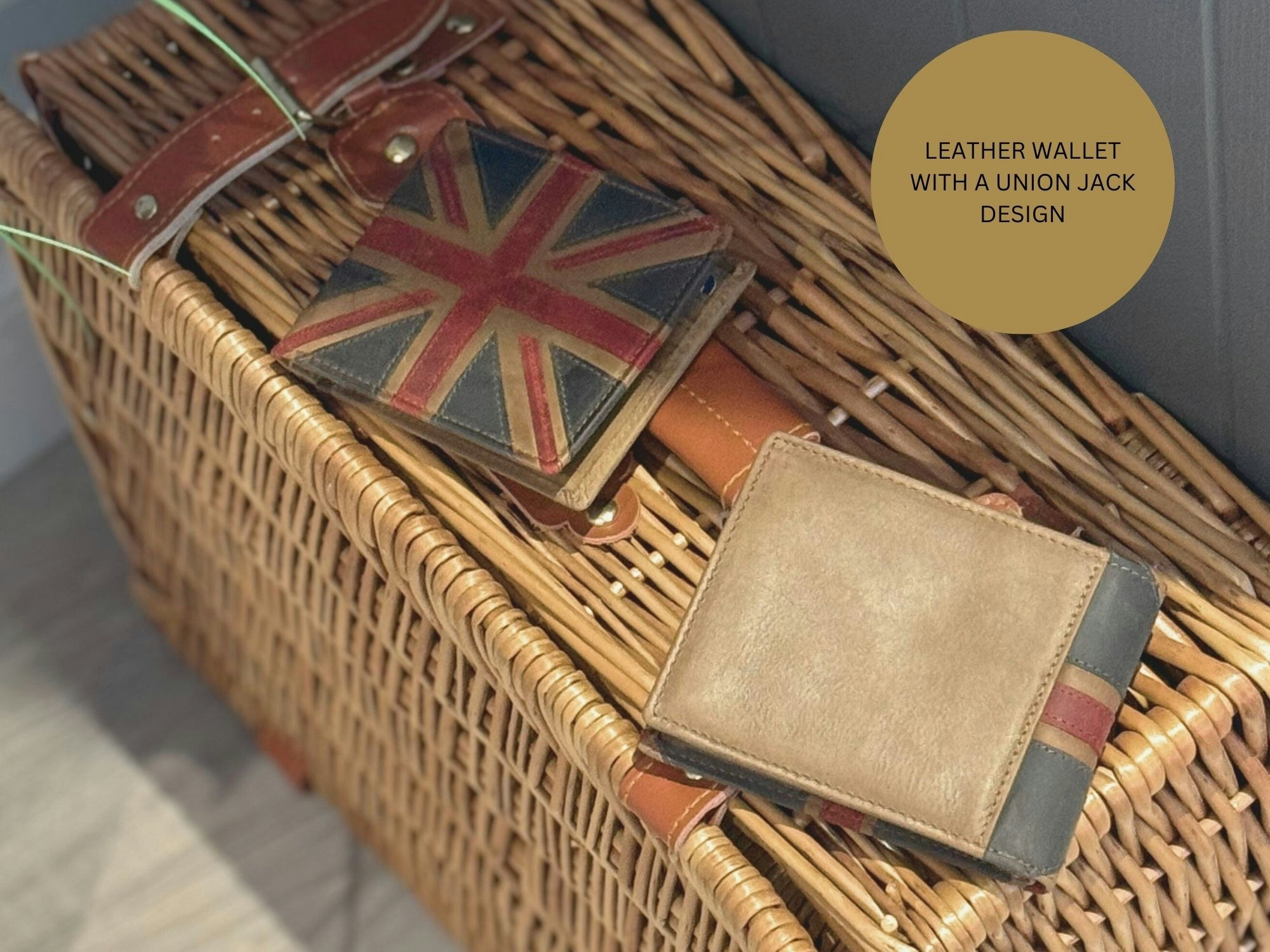 Mala Leather Brown Union Jack Rfid Wallet With Coin Pocket