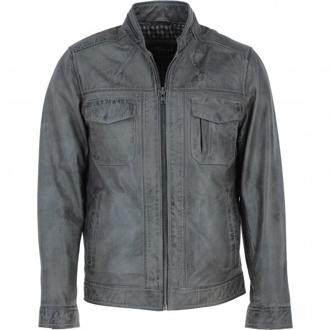 Ashwood Men's Grey Leather Jacket: Edinburgh - Xl - Leather