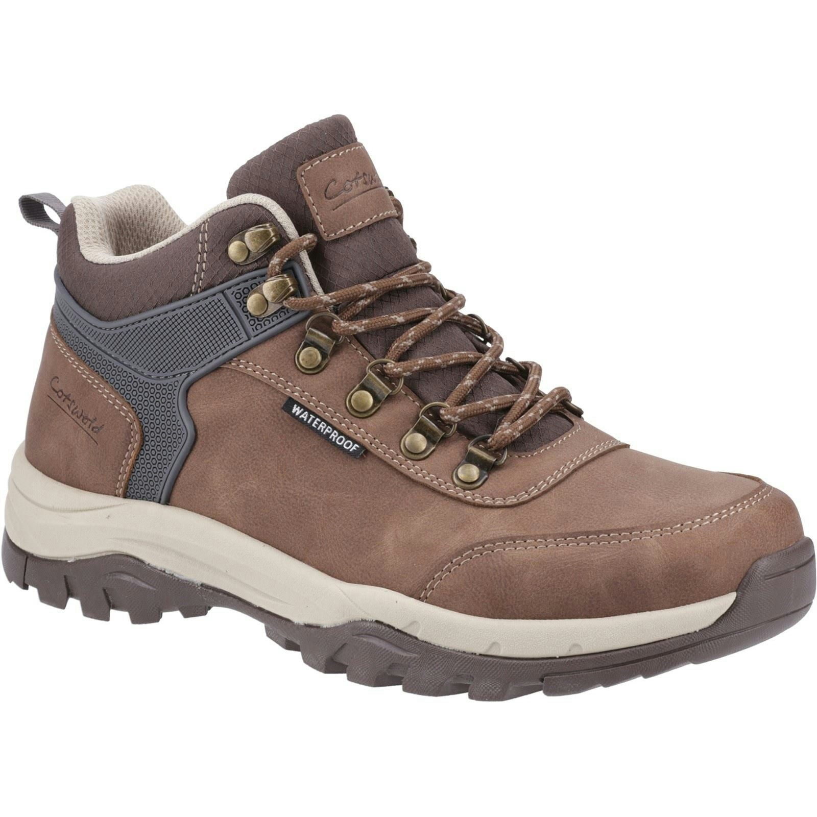 Cotswold Men's Brown Overbury Polyurethane Hiking Boots - Size 8