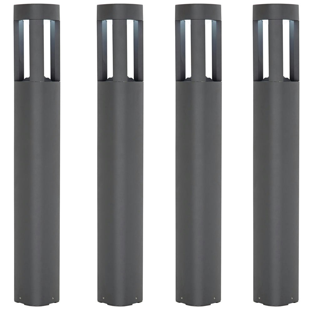 Loops Light/Grey Pack Outdoor Post Bollard Triangle Ip54 Modern Driveway Lamp Led Size 4