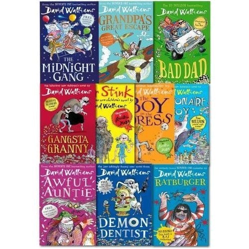 Harpercollins Boys David Walliams 10 Books Collection Set Bad Dad, Midnight Gang, Grandpa Great Escape