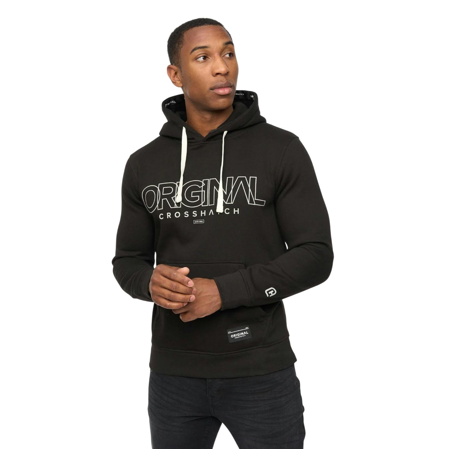 Crosshatch Men's Black Carrimoore Hoodie - L - 60% Cotton/40% Polyester