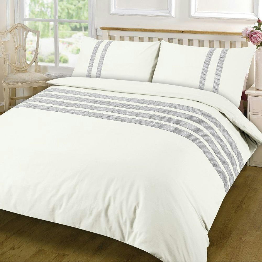 Homespace Direct Cream Lace Dia Duvet Cover Set Bedding - King