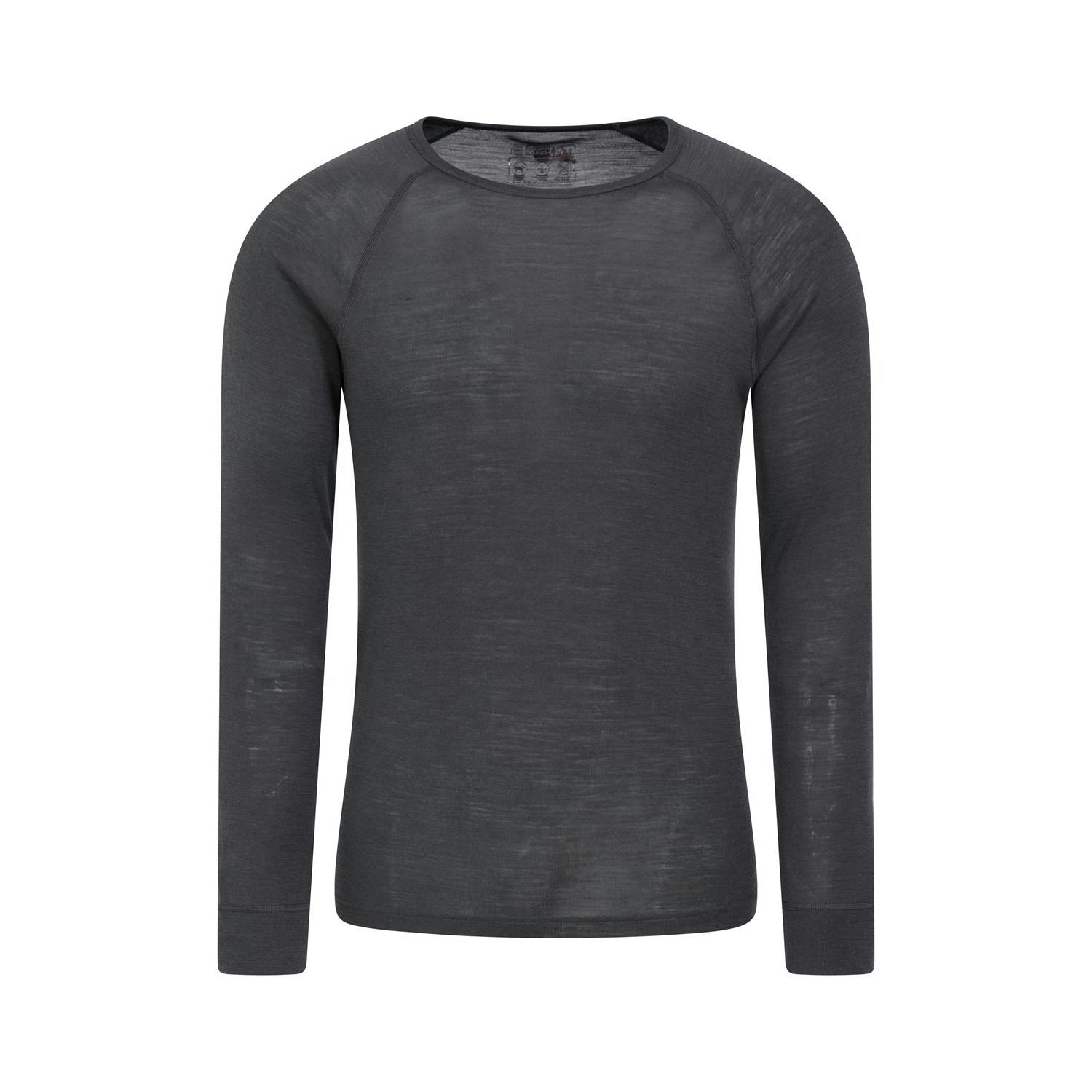 Mountain Warehouse Men's Grey Merino Wool Thermal Top - Xxs - 80% Merino Wool/20% Polyester