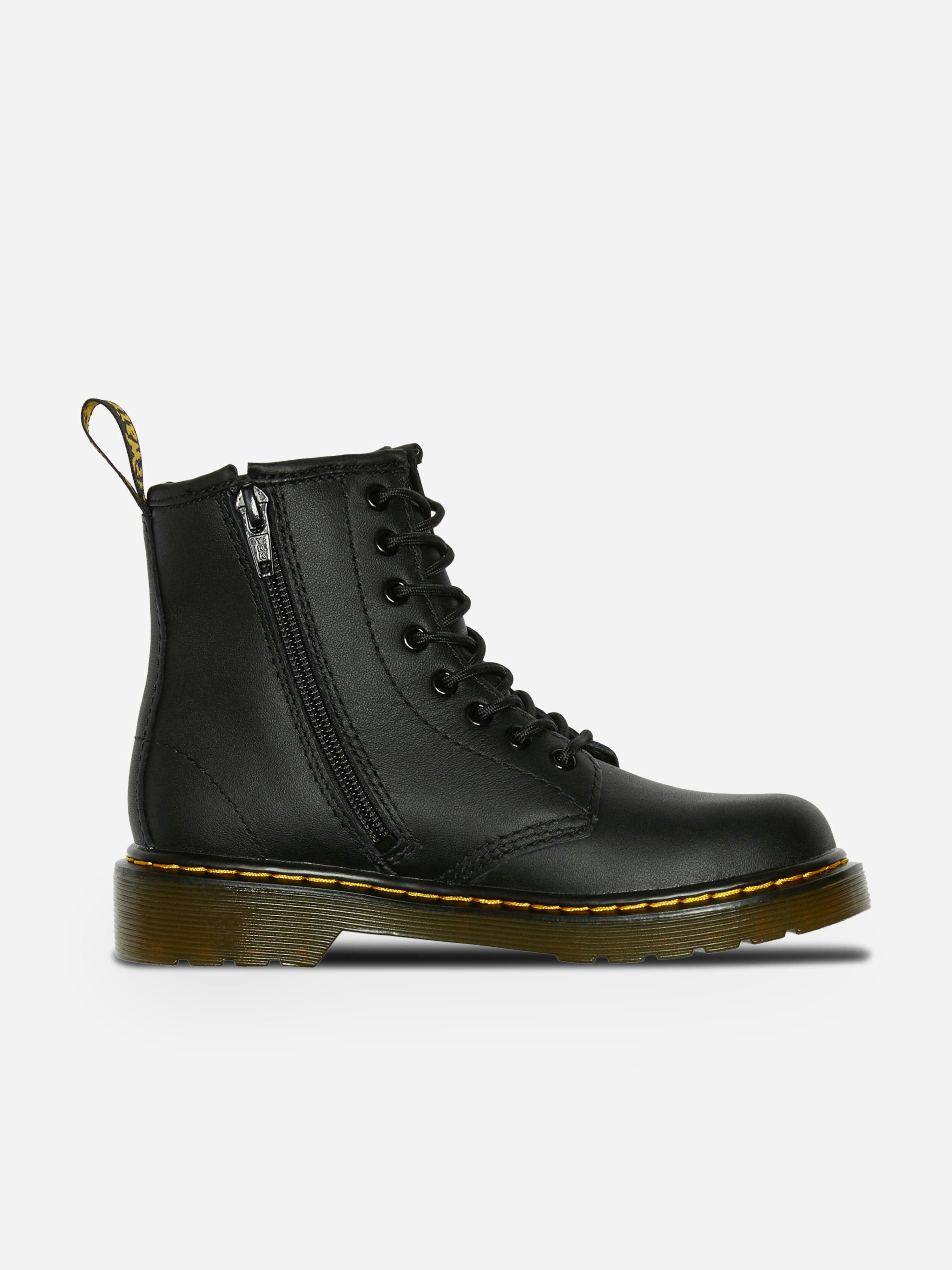 Dr Martens Unisex Kids Black Kids 1460 Softy T Leather Lace Up Boots In - Eu 35 Uk 2.5
