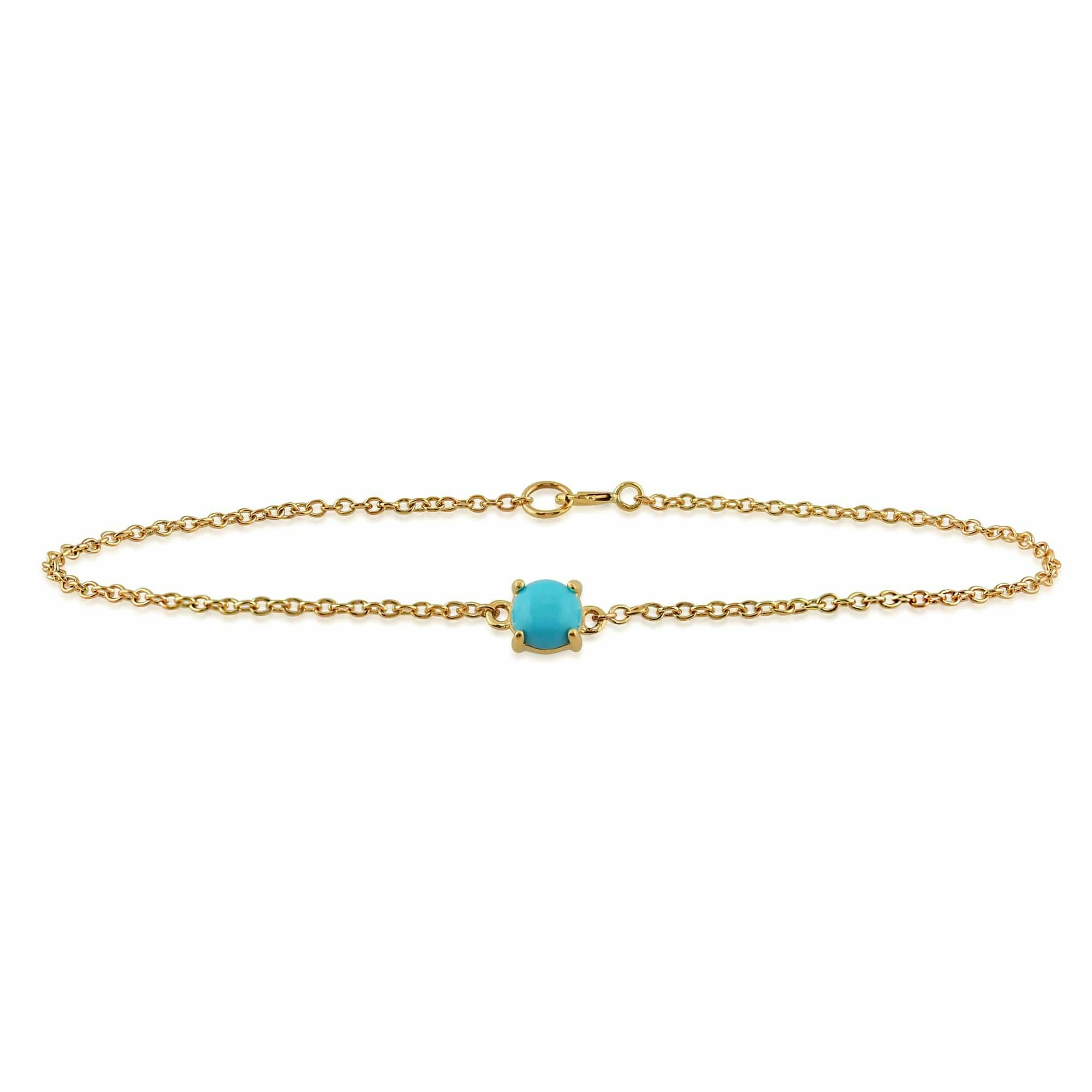 Gemondo Turquoise/Yellow/Gold Classic Cabochon Bracelet In 9Ct