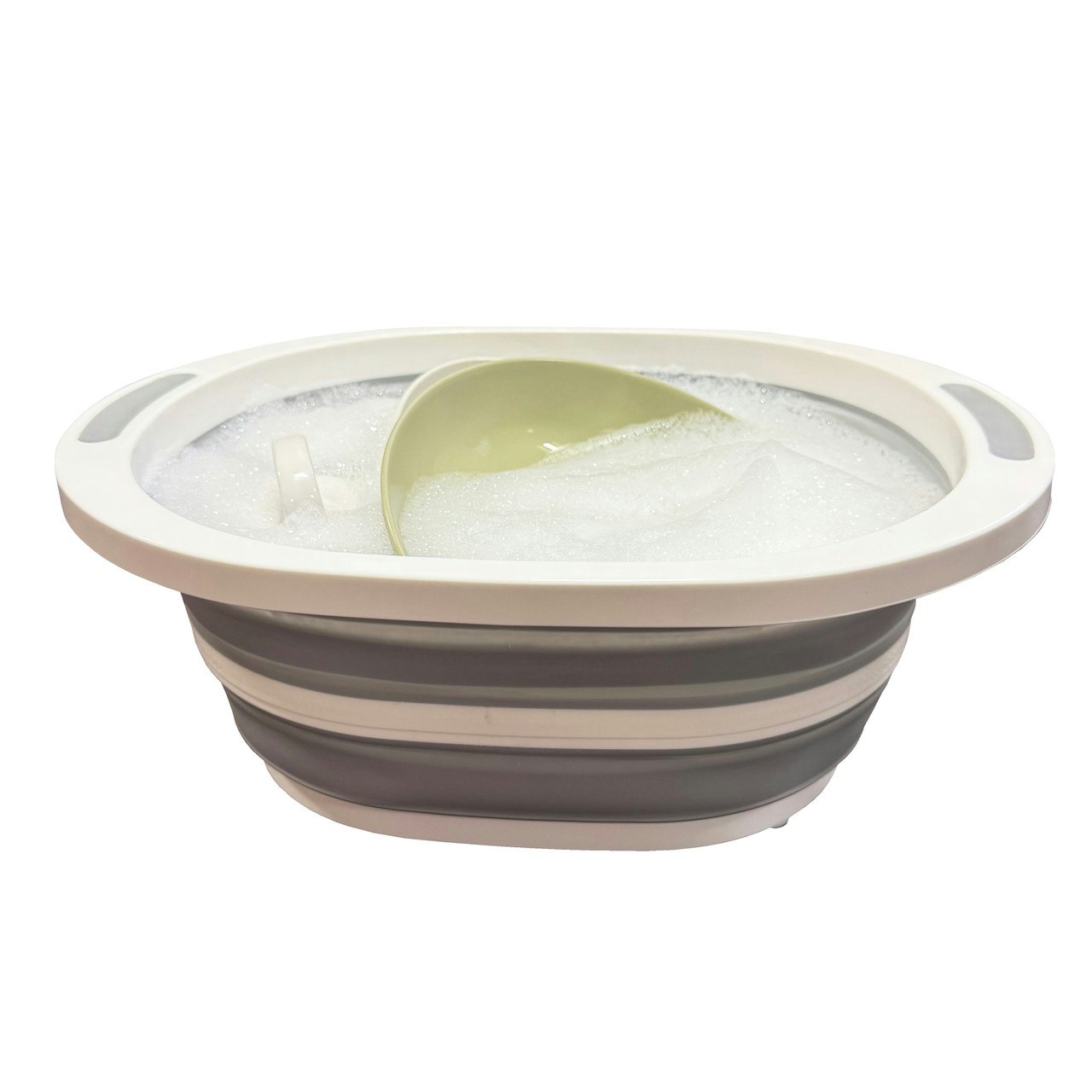 Olpro Grey Collapsible Silicone Folding Bowl With Cutting Board 40Cm