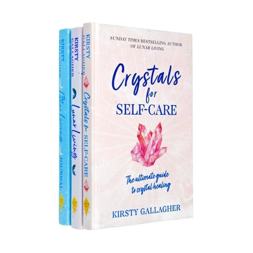Yellow Kite Kirsty Gallagher 3 Book Set Crystals For Self-Care, Lunar Living, The Lunar Living Journal