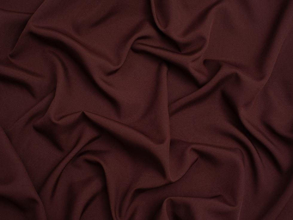 Minerva Core Range White Minerva Soft Touch Crepe Fabric - Plain Design Dressmaking Fabric, 110 Cm / 44" Wide - Per Metre - Mahogany
