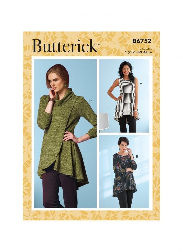Butterick Women's Sewing Pattern 6752, Tops For Y (Xs-S-M) - Easy - Zz (L-Xl-Xxl)
