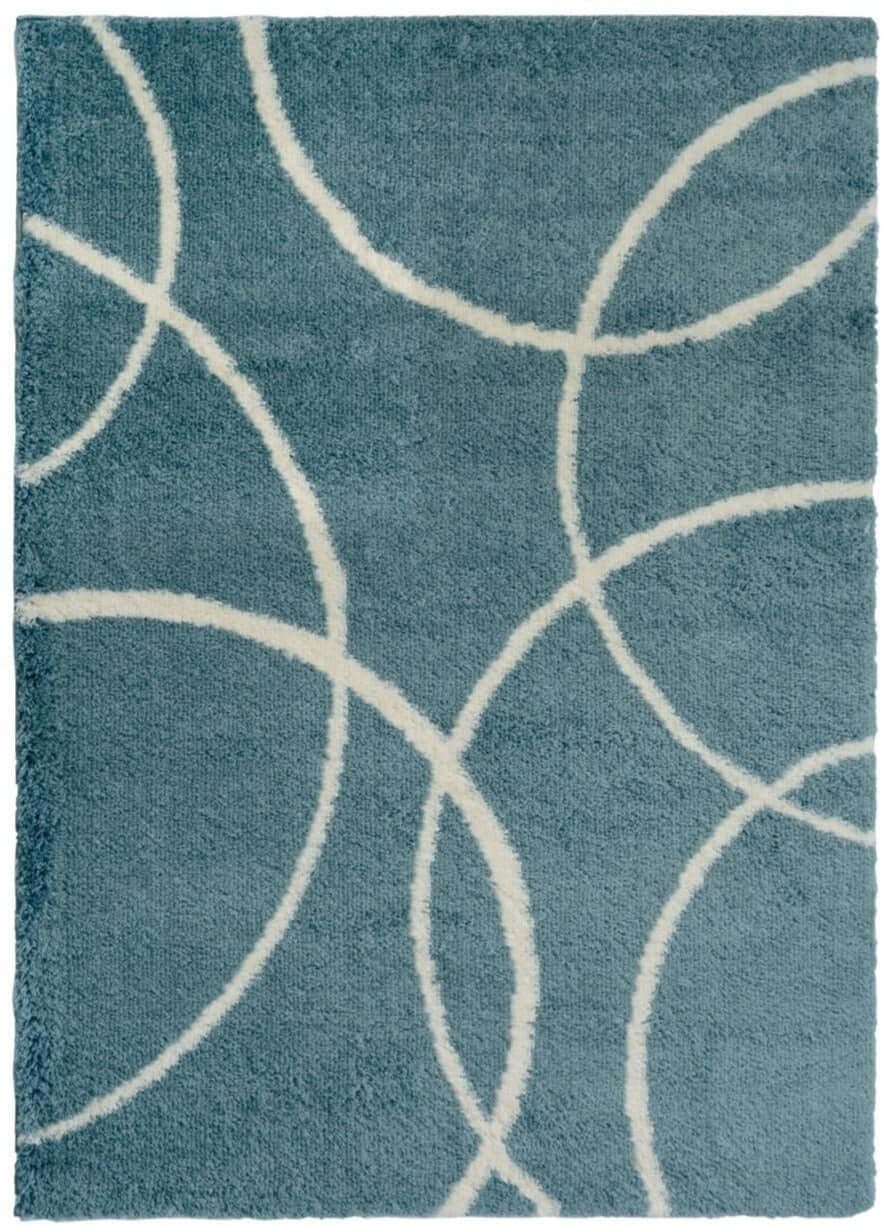 The Rugs Blue Snug Bubbles Duck Egg Shaggy Rug - 120X170 Cm
