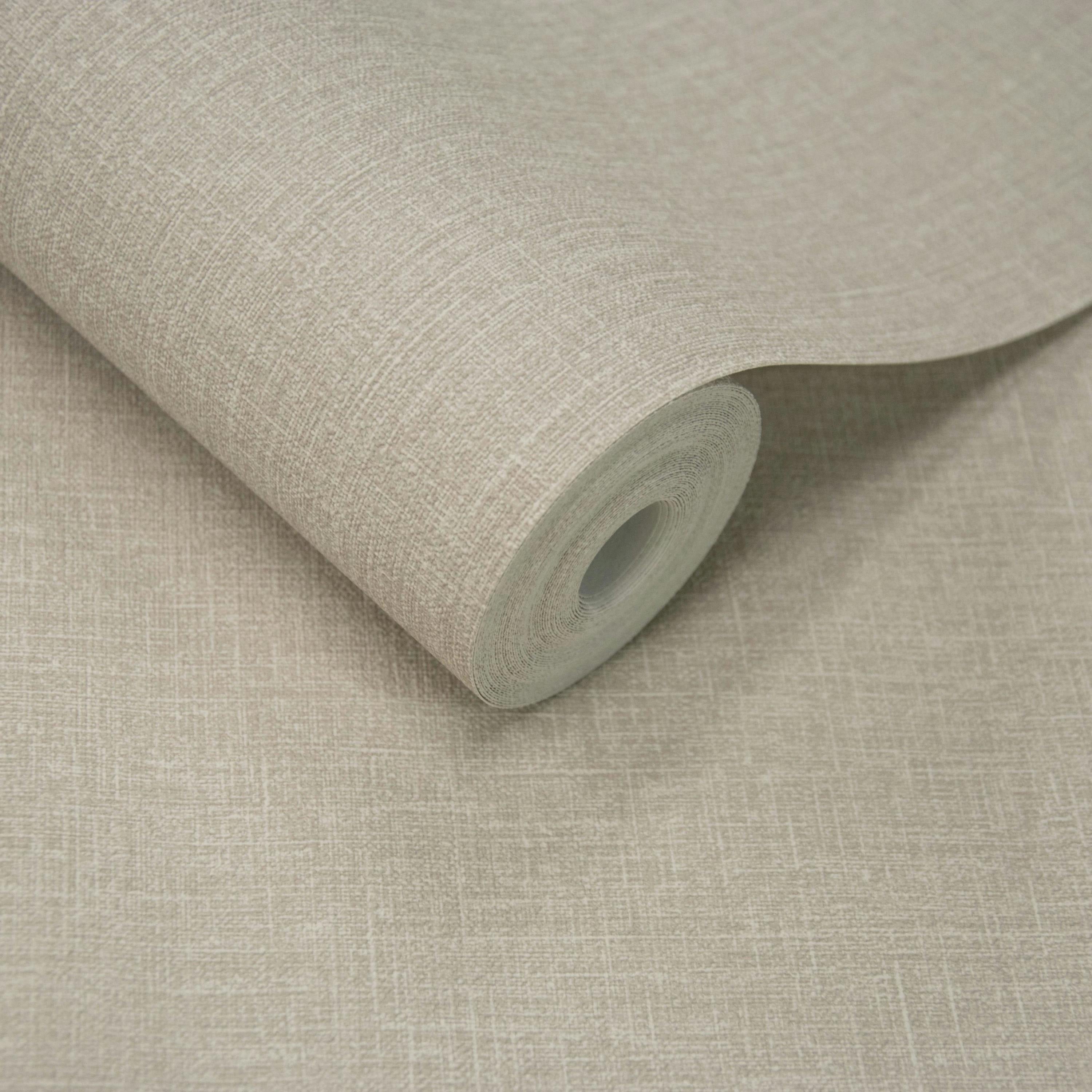 Grandeco Boutique Nursery Pure & Protect Cirrus Woven Linen Textured Antibacterial Wallpaper, Neutral