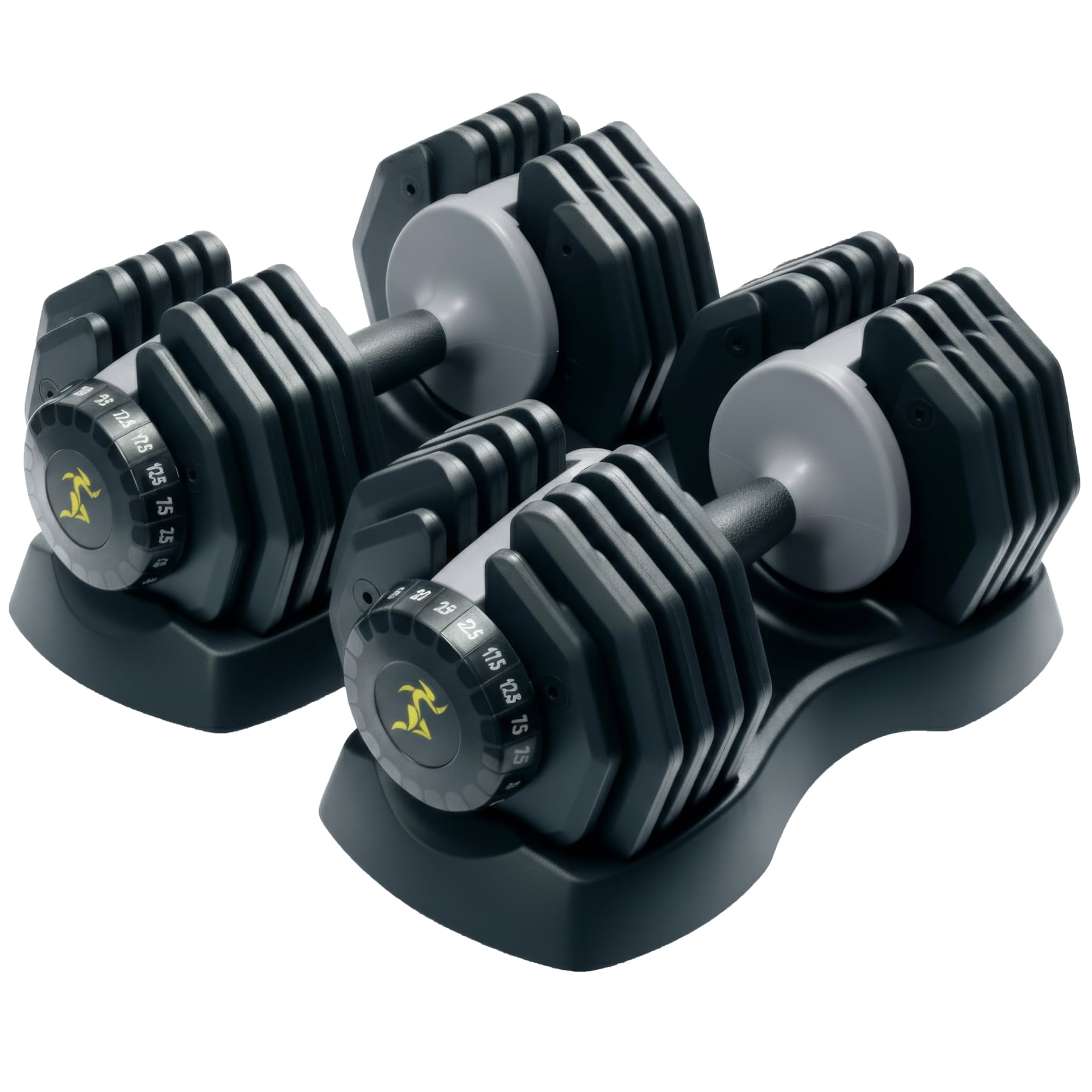 Strongology Adjustable Dumbbells - 2.5kg to 25kg - Silicone/Steel - Pair - Image 2