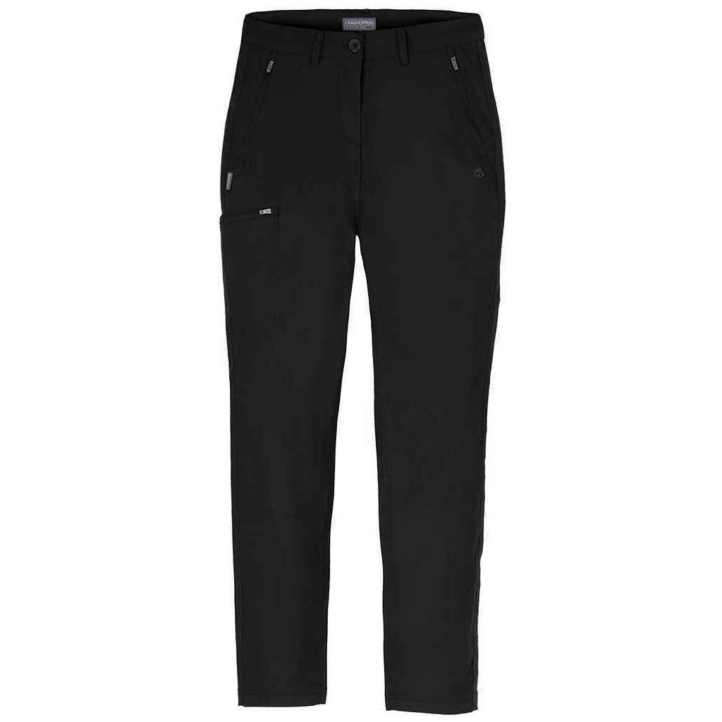 Craghoppers Women's Black Expert Kiwi Pro Stretch Hiking Trousers - 16 Uk S - 96% Recycled Polyamide/4% Elastane