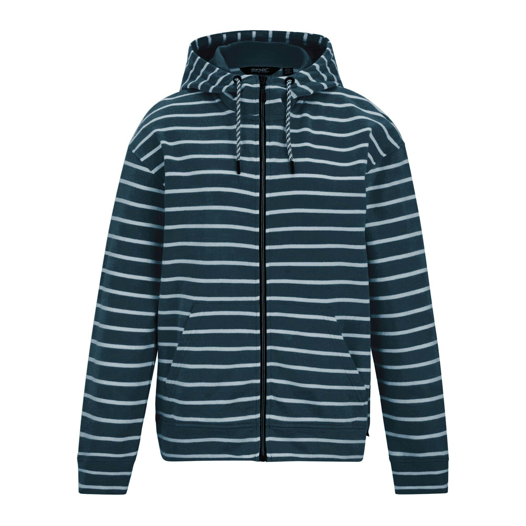 Regatta Women's White Bayletta Striped Full Zip Hoodie - Navy/ - 12 Uk - Navy/ - 60% Cotton/40% Polyester