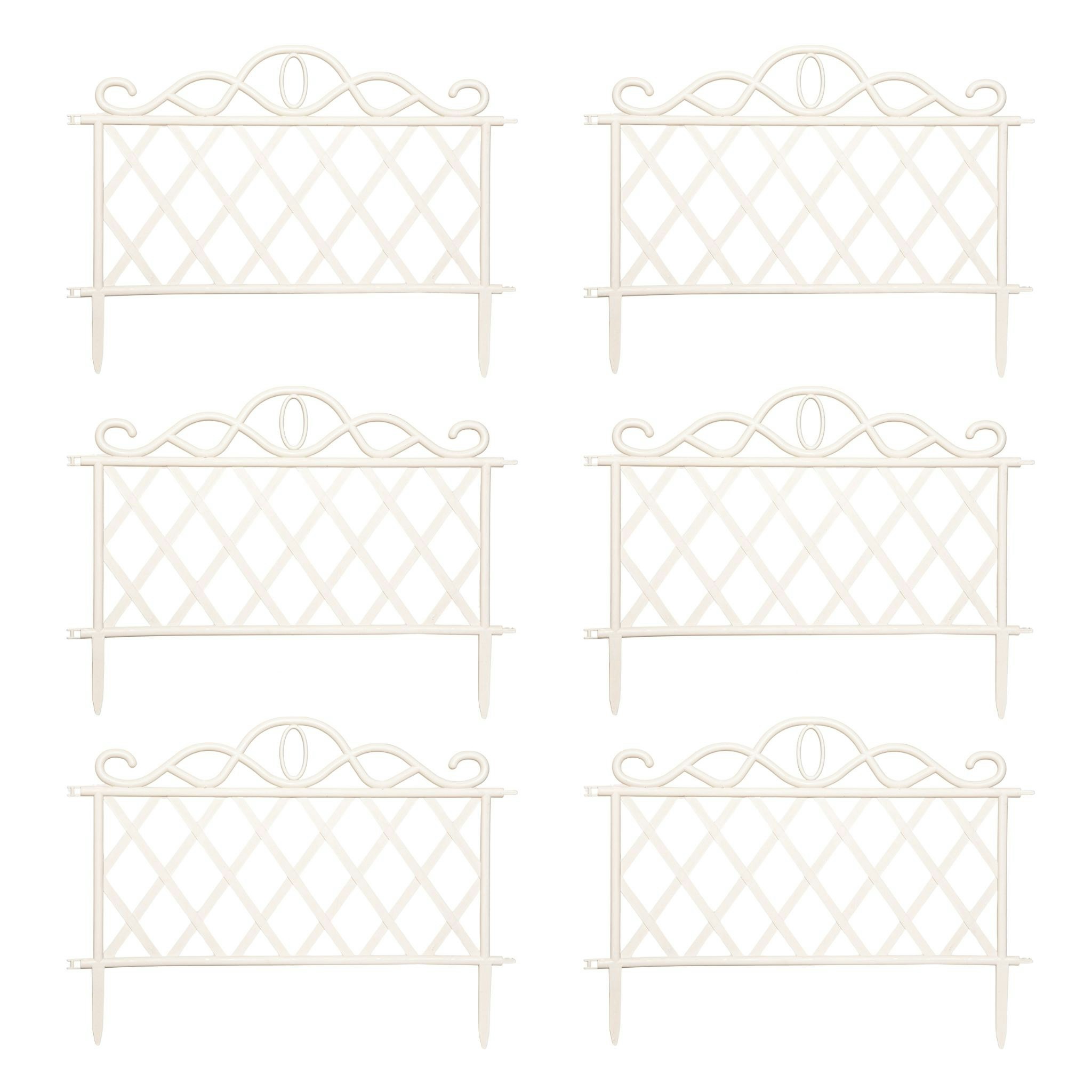 Photos - Other for Repair Rackhams 27cm White Plastic Garden Patio Lawn Border Fence Edging - 6 Pack