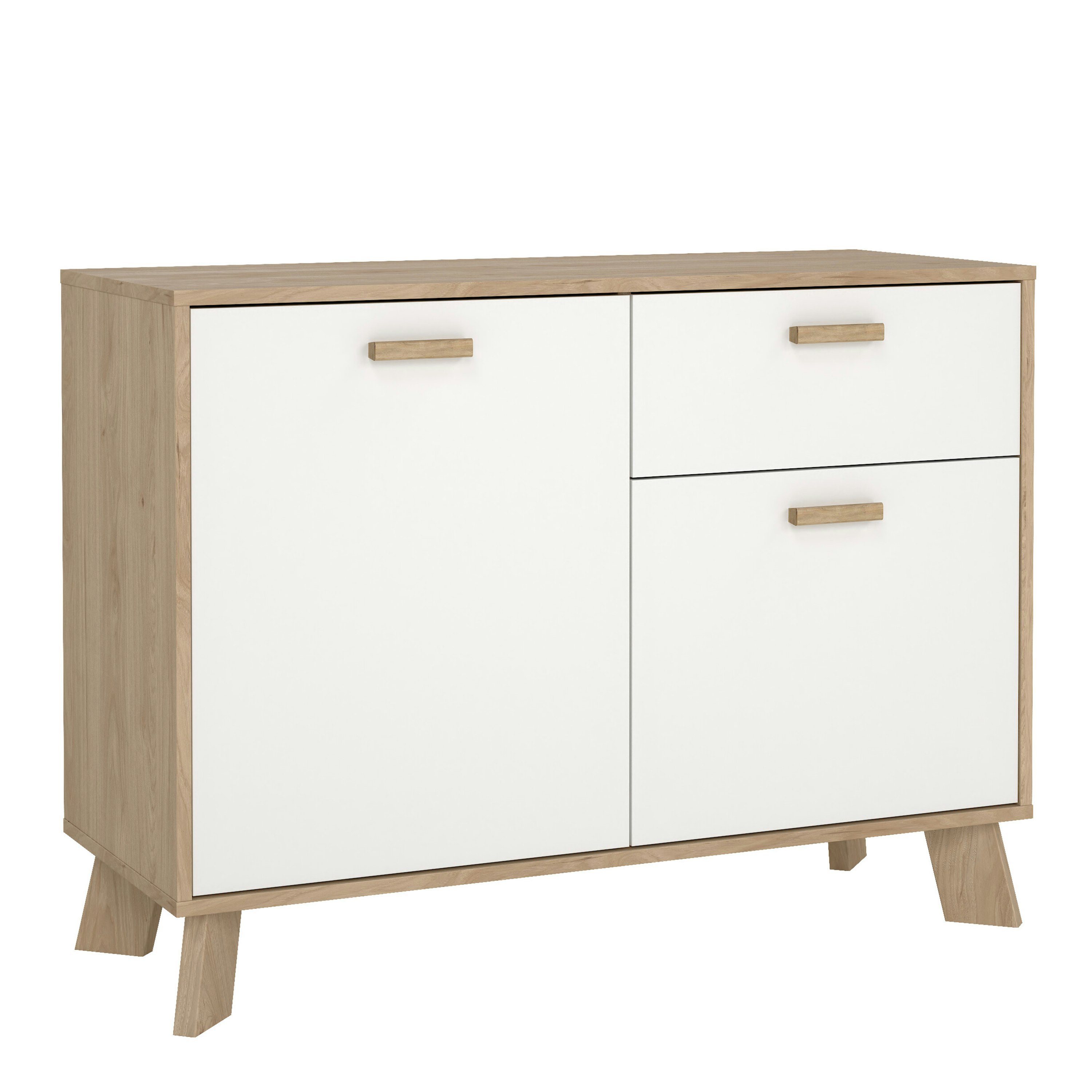 Furniture To Go White Ikast Sideboard 2 Doors + 1 Drawer In Jackson Hickory And - 98.7 - 1