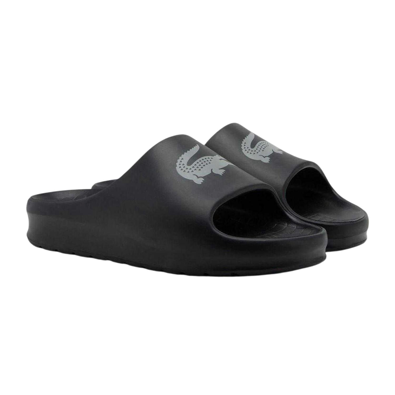 Lacoste Men's Grey Serve Crocodile Holiday Sliders - 6 Uk - 100% Mixed