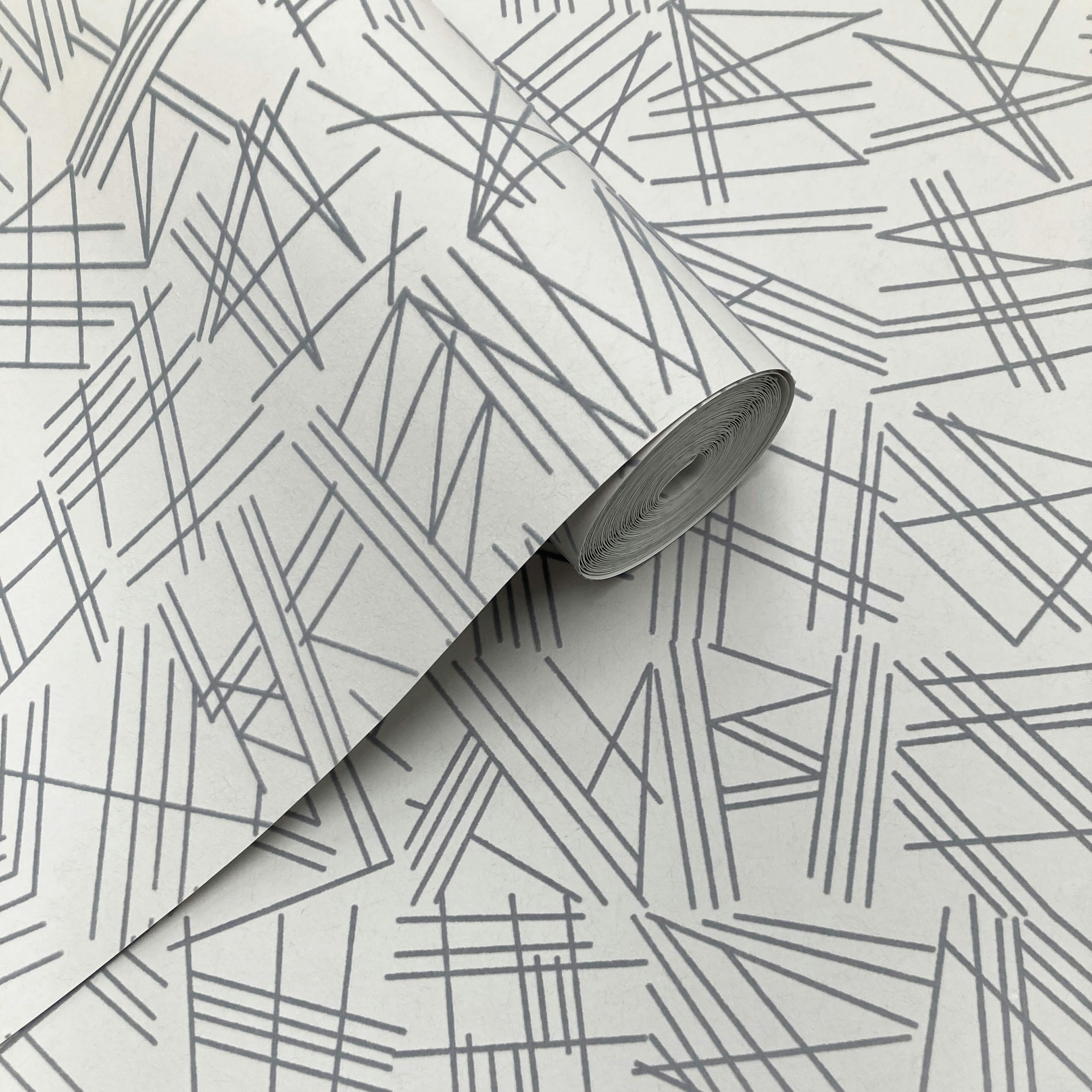 Erica Wakerly Grey Tilt Flock Wallpaper - 10M Roll