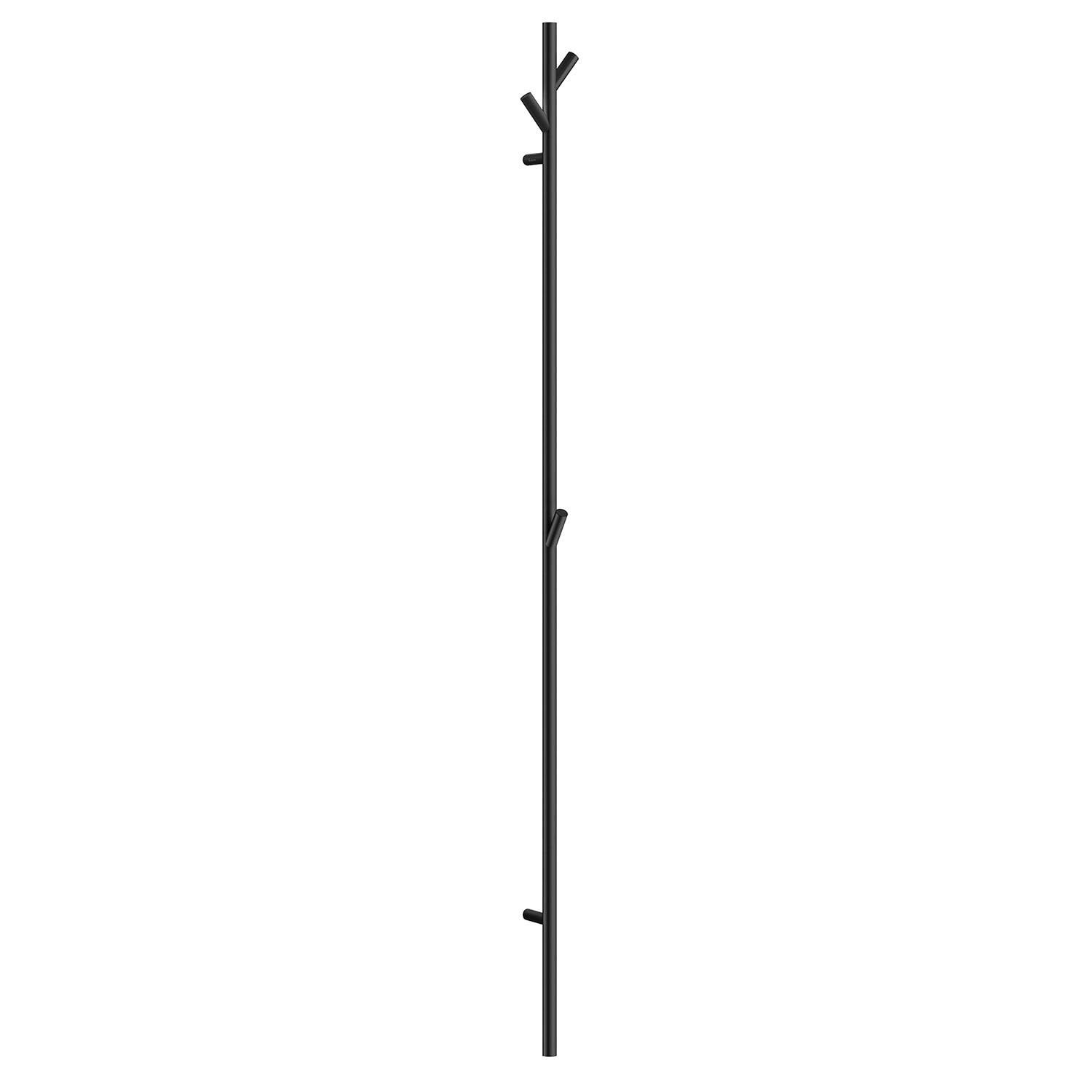 Rackhams Black Stainless Steel Vertical Hanger Towel Hooks (H)172Cm Wall Mounted Bathroom Storage Robe Hooks Clothes Hanger Coat Peg