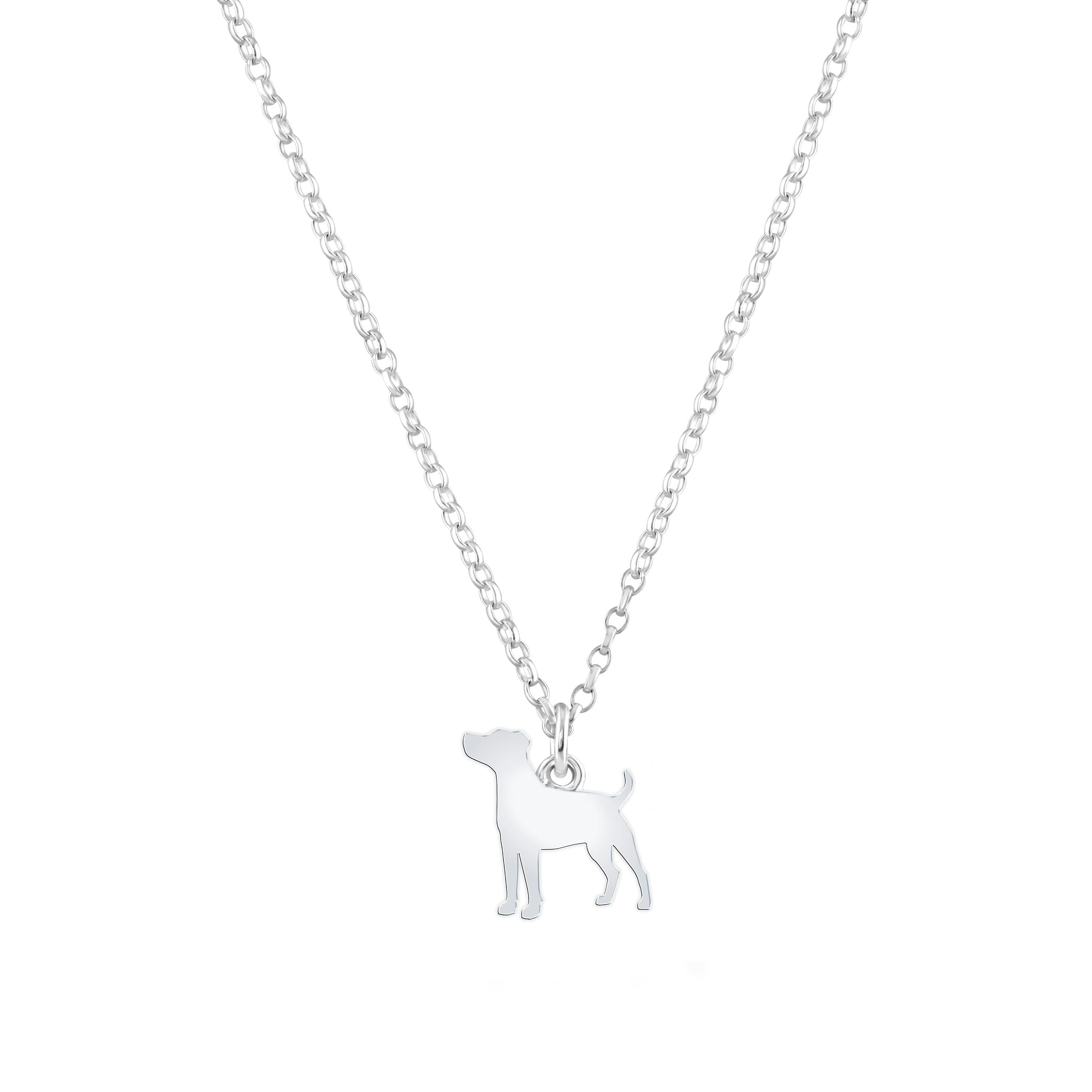 Mylee London Silver Parson Russell Terrier Silhouette Necklace - Personalised - No