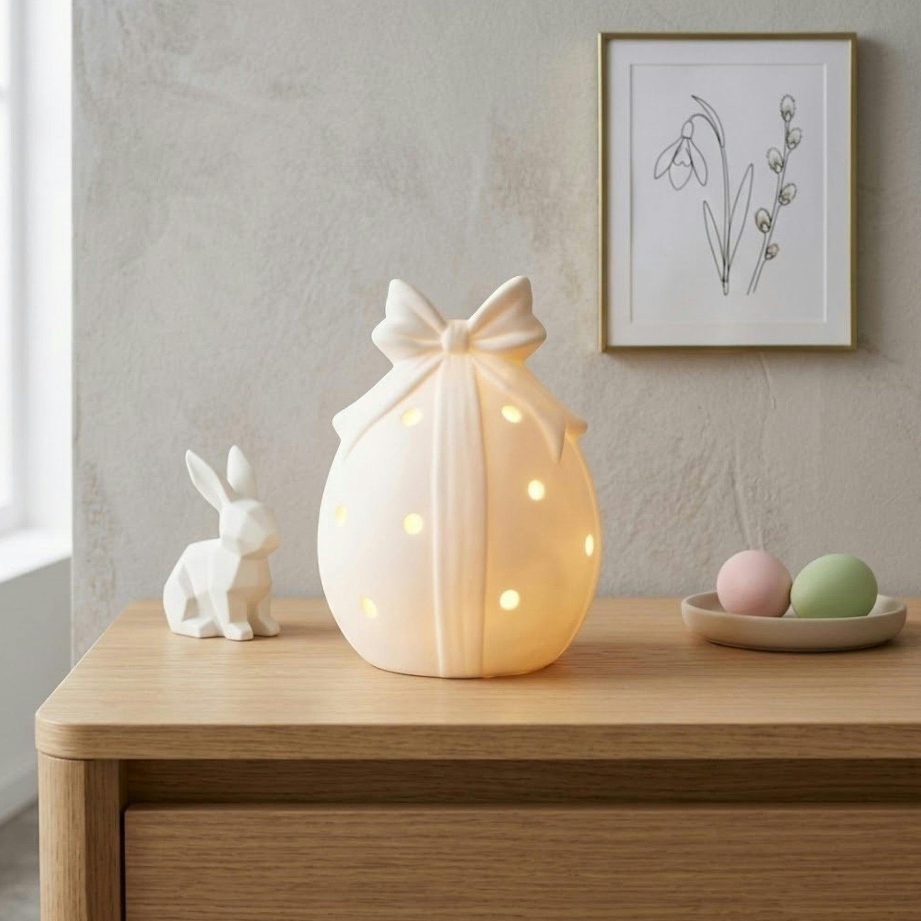 Eggs-Traordinary Gift Co Unisex Off-White Led Egg Ornament Medium In - Image 4