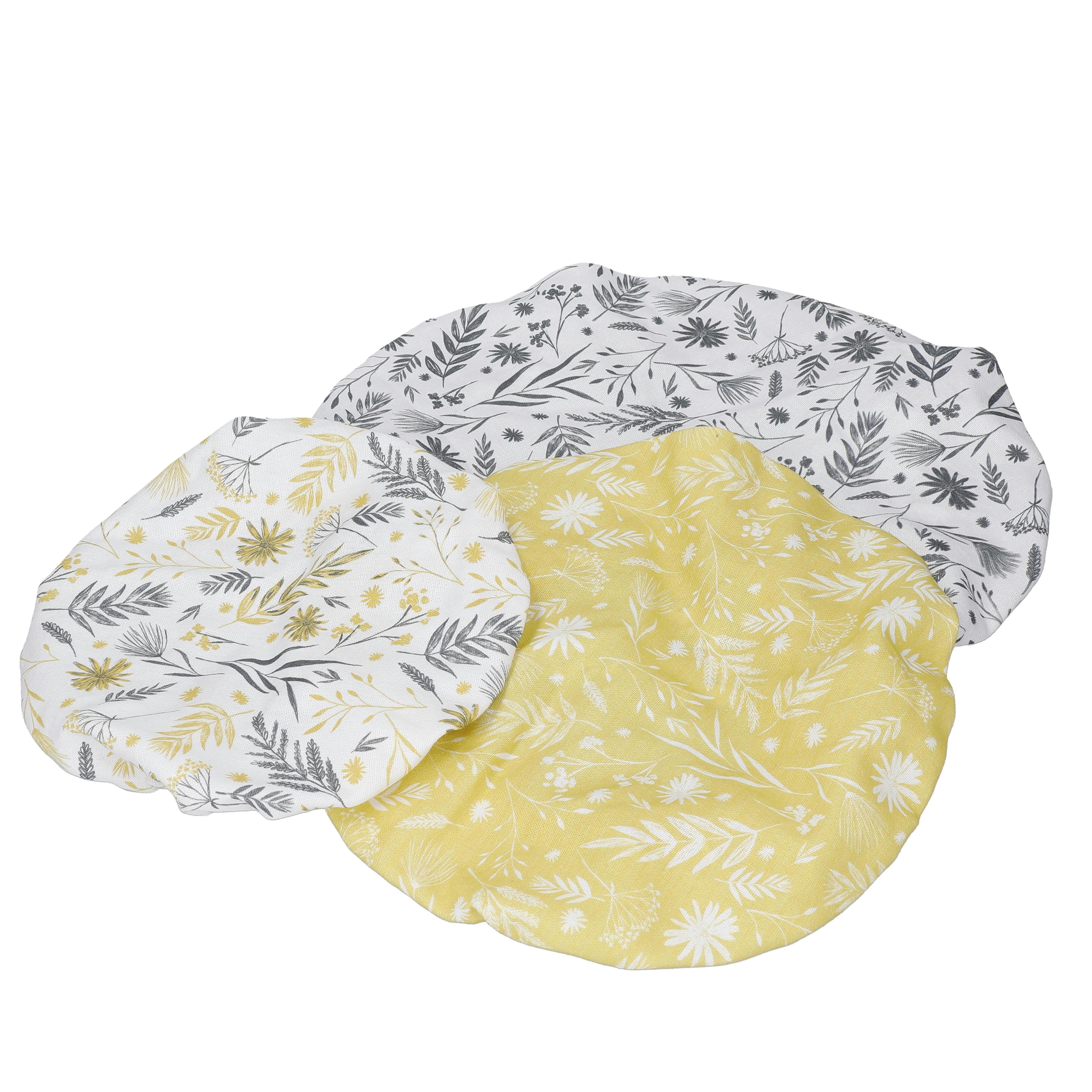 Natural Elements Unisex White Set Of 3 Cotton Stretchy Lids For Bowls In - Image 3