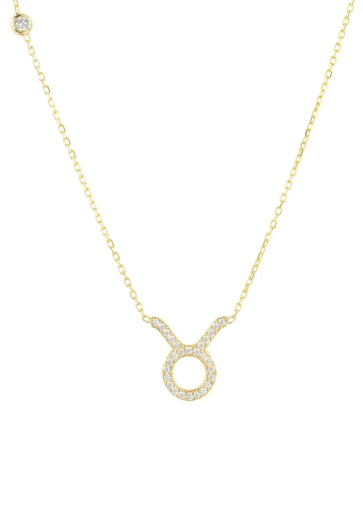 Latelita Gold Zodiac Star Sign Pendant Necklace Taurus