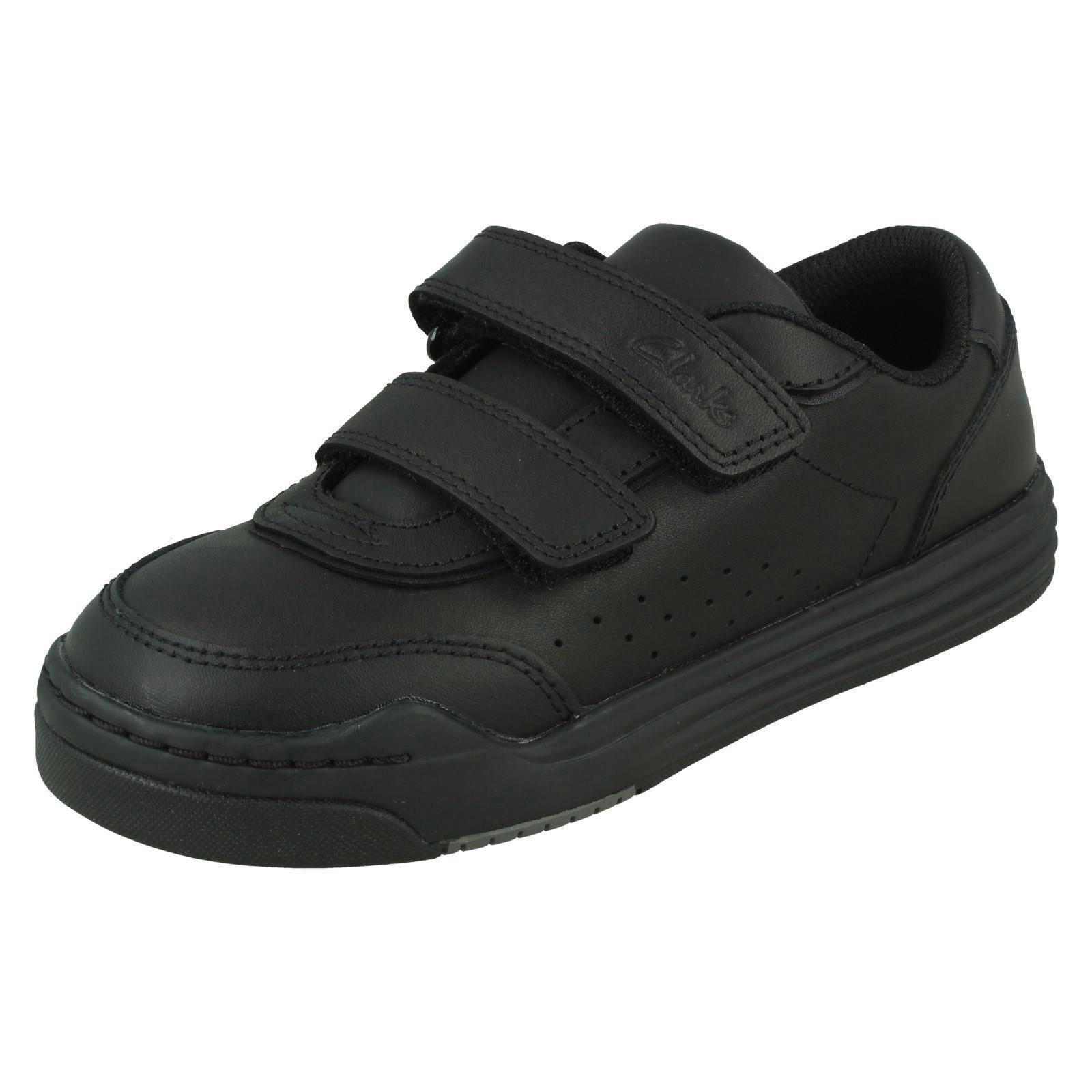Clarks Boys Black Double Strap School Shoes Urban Solo K - Leather - Uk 11 Child - G