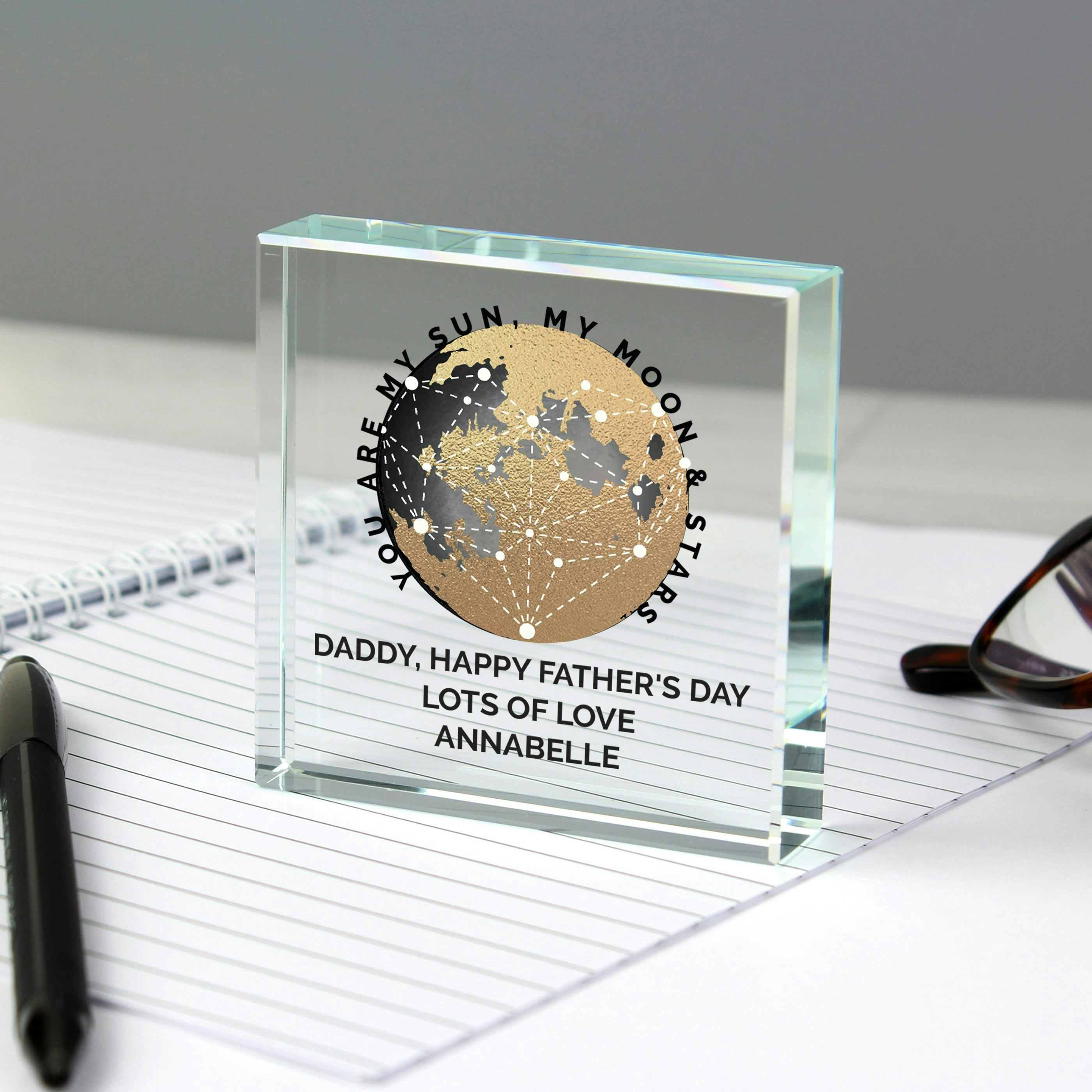 Personalised Memento Company Men's Personalised Meto Company Personalised You Are My Sun My Moon Crystal Token