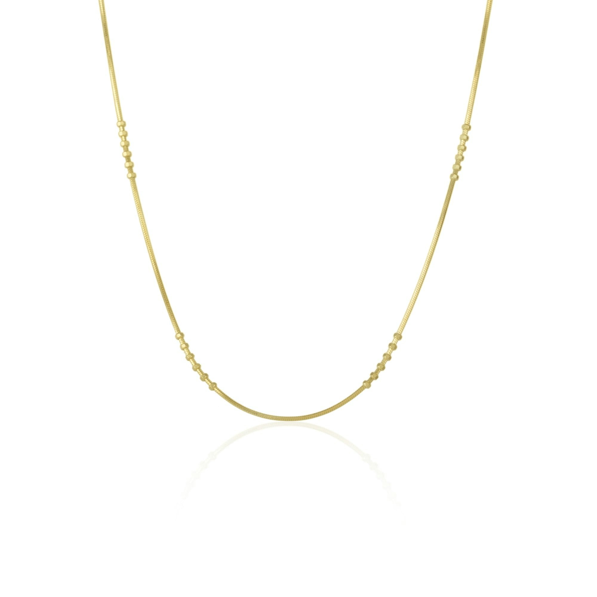 Spero London Silver/Gold Six Beads Sterling Necklace Chain