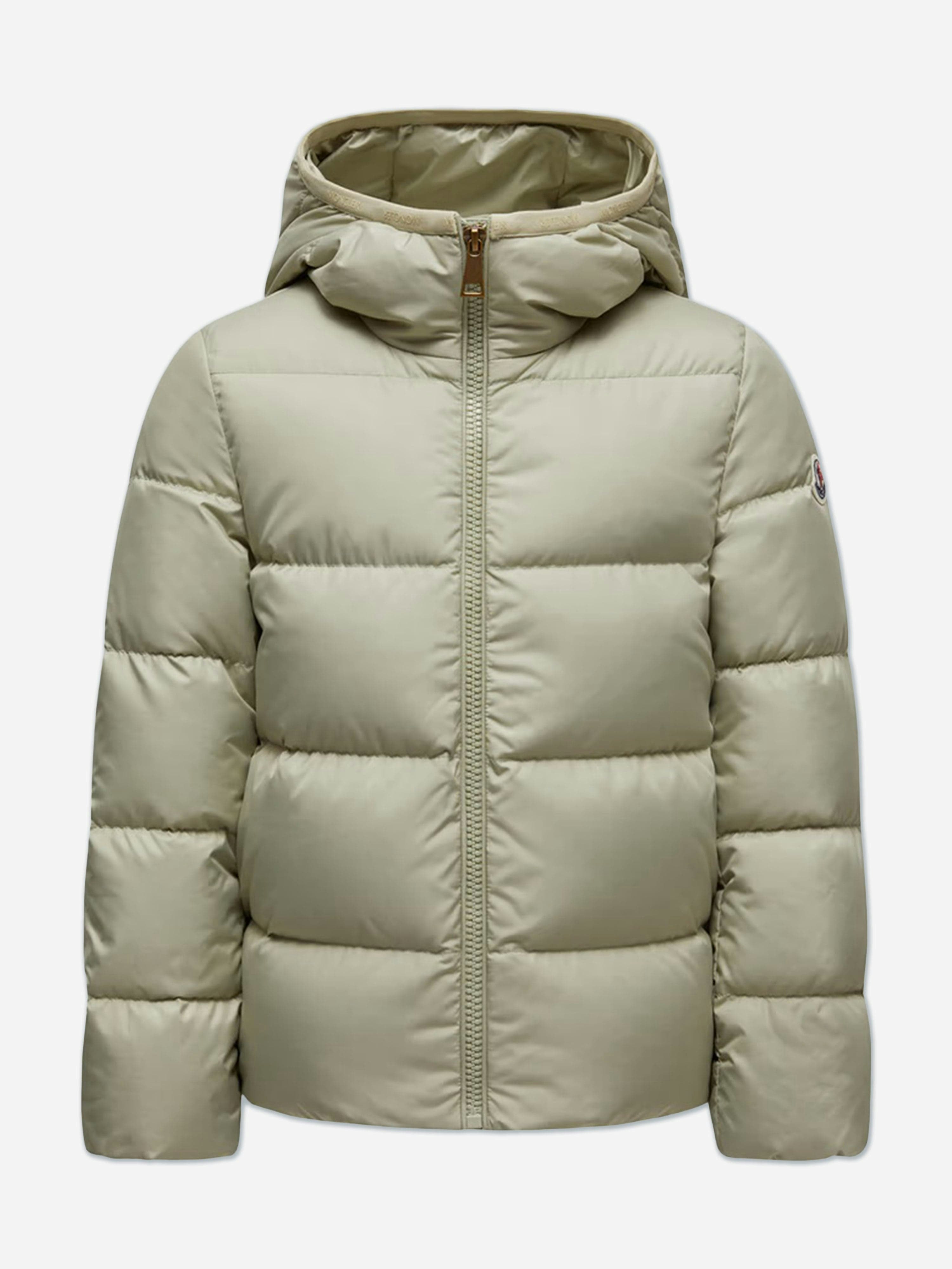 Moncler Enfant Girls Green Down Padded Beulah Jacket In - 12 Yrs