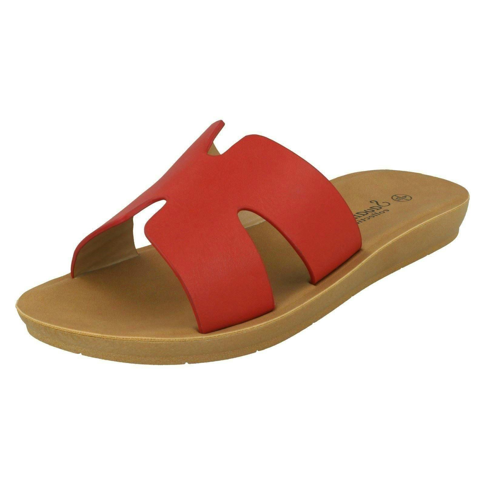 Savannah Women's Red Slip On Summer Mules - Uk 6