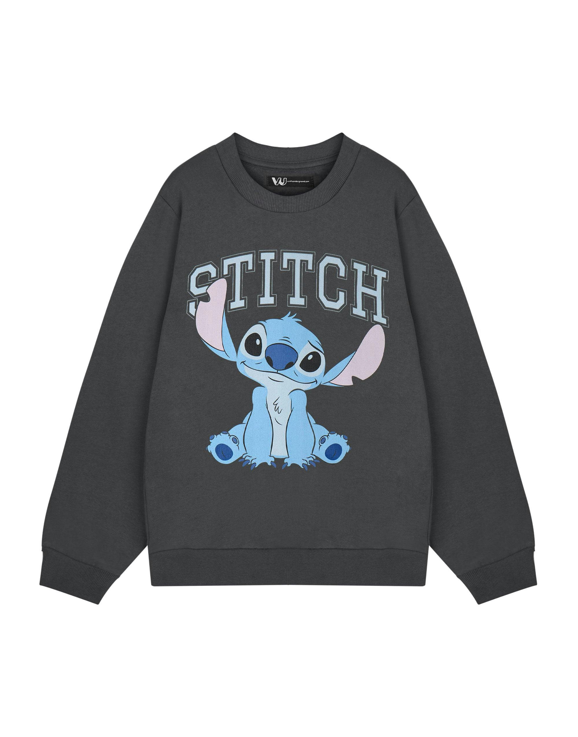 Vanilla Underground Women's Grey Disney Lilo & Stitch College Sweatshirt Sweatshirt - Small
