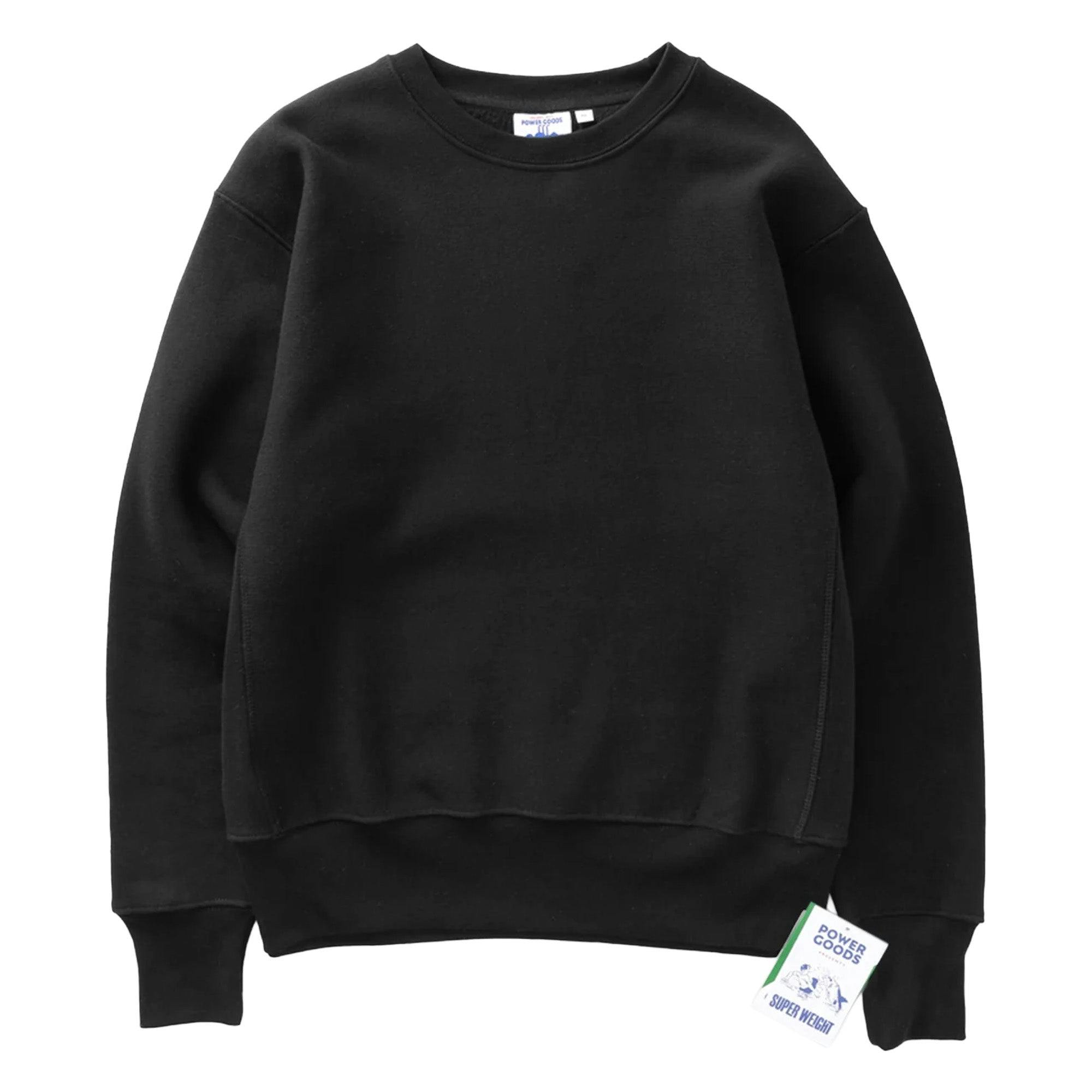 Power Goods Black Super Weight Crewneck - Medium
