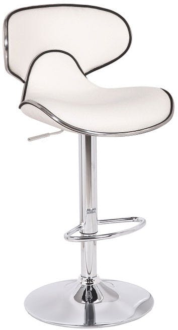 Lamboro Carcaso Faux Leather Bar Stool, Adjustable Swivel, Chrome Base