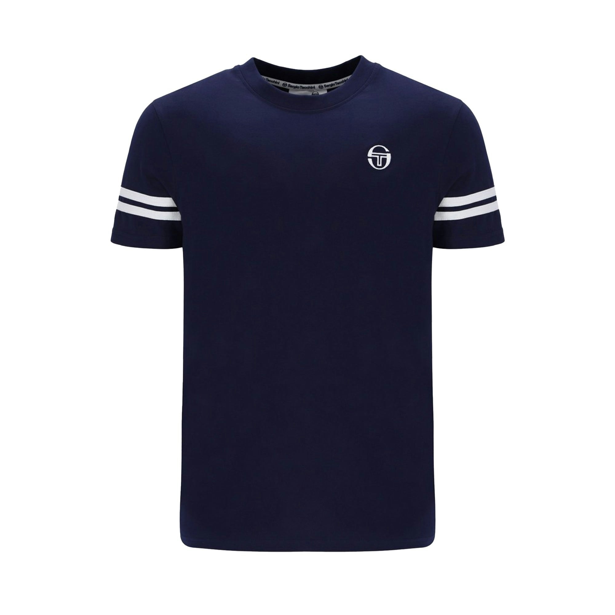 Sergio Tacchini Men's Blue/White Grello T-Shirt Maritime - M