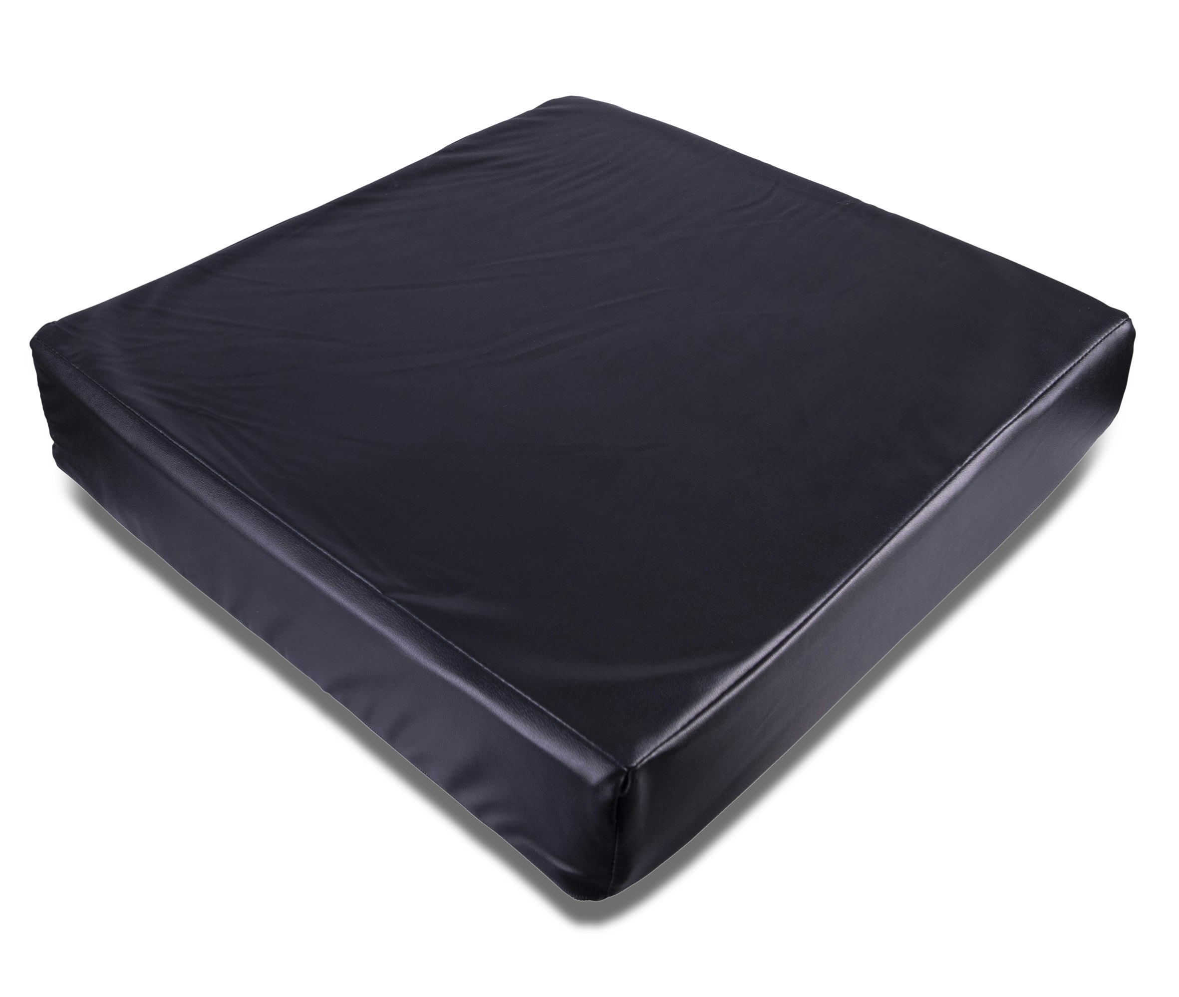 Aidapt Black Vinyl Wheelchair Cushion Memory Foam 406X406x75