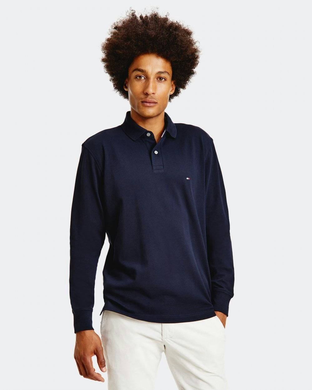 Tommy Hilfiger Men's 1985 Long Sleeve Polo Shirt - Navy Blue - XL - Image 9