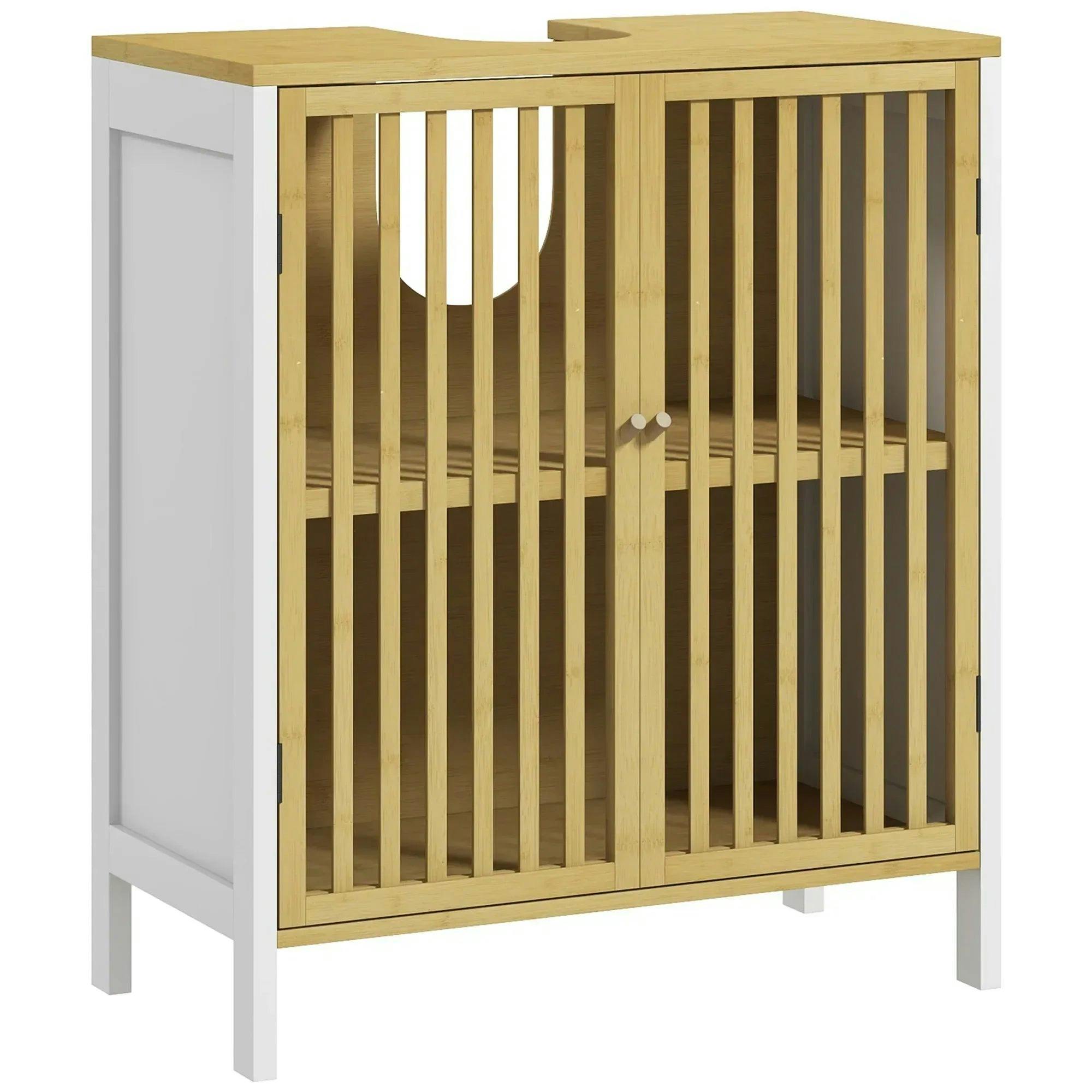 B&Q - Under Sink Bathroom CabinetSink Storage Cabinet With Slat Doors - Image 6