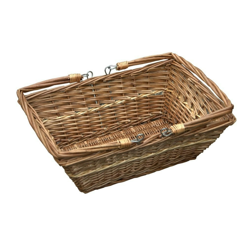 Red Hamper Rectangular Market Wicker Shopping Basket