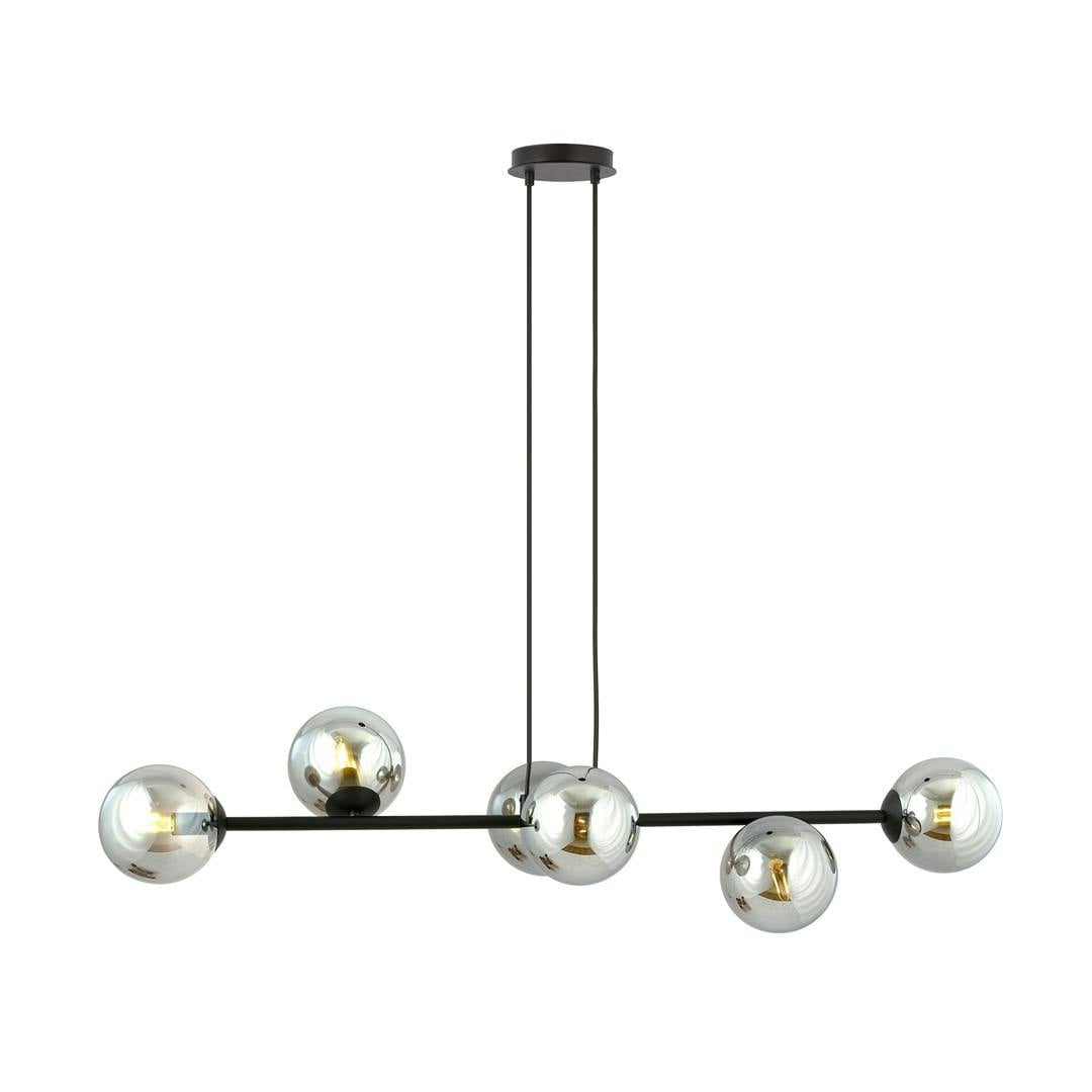 Emibig Black Rossi Pendant Lamp 6 X E14 With Graphite Shade